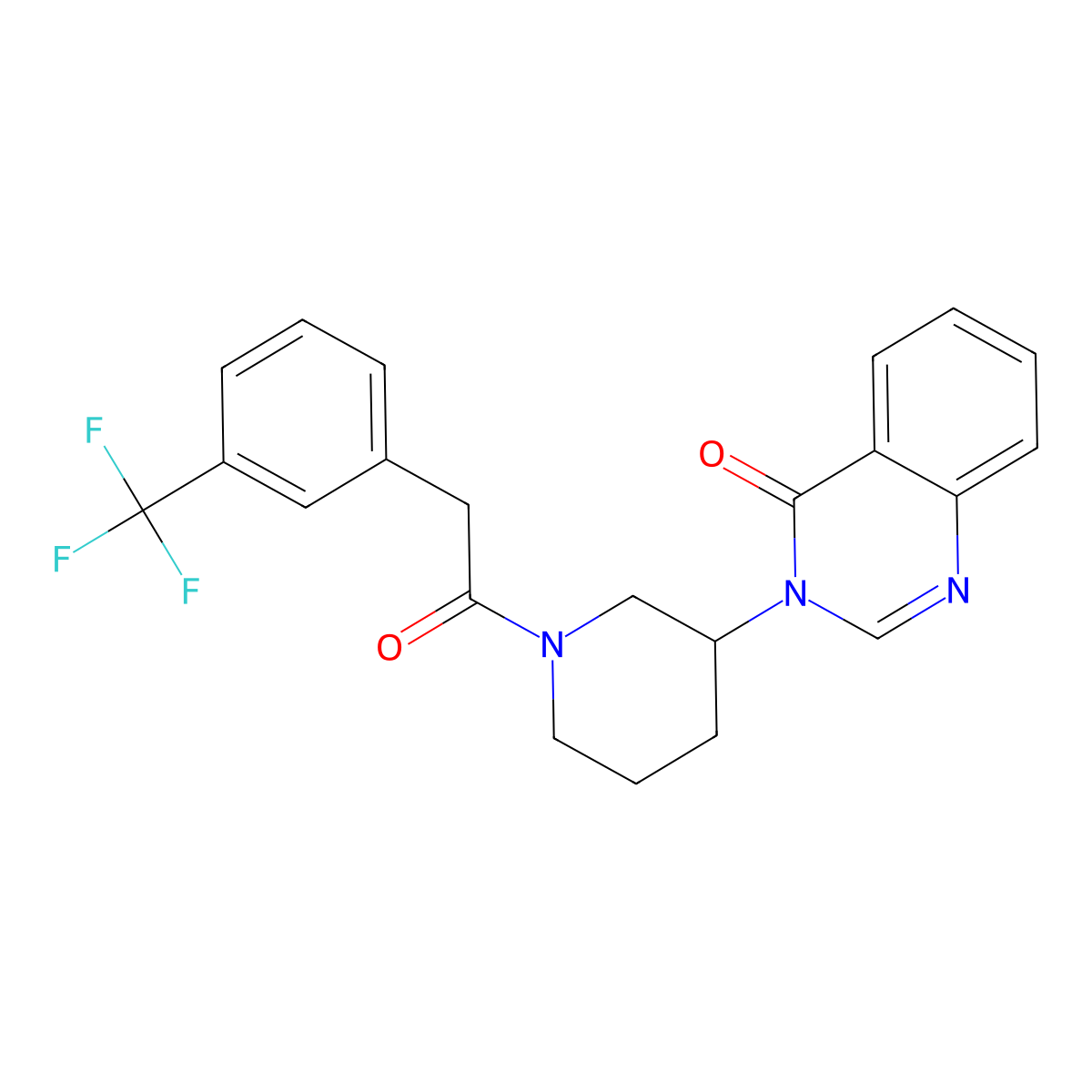 3-(1-(2-(3-(trifluoromethyl)phenyl)acetyl)piperidin-3-yl)quinazolin-4(3H)-one molecular structure, CAS 2034296-71-2