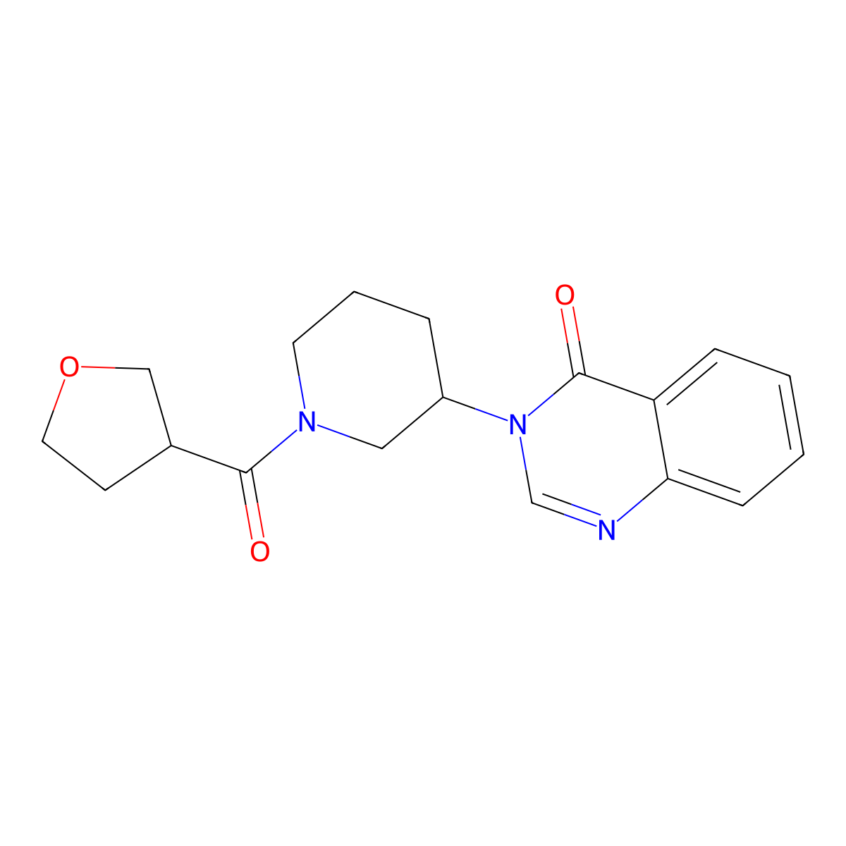 3-(1-(tetrahydrofuran-3-carbonyl)piperidin-3-yl)quinazolin-4(3H)-one molecular structure, CAS 2034296-81-4