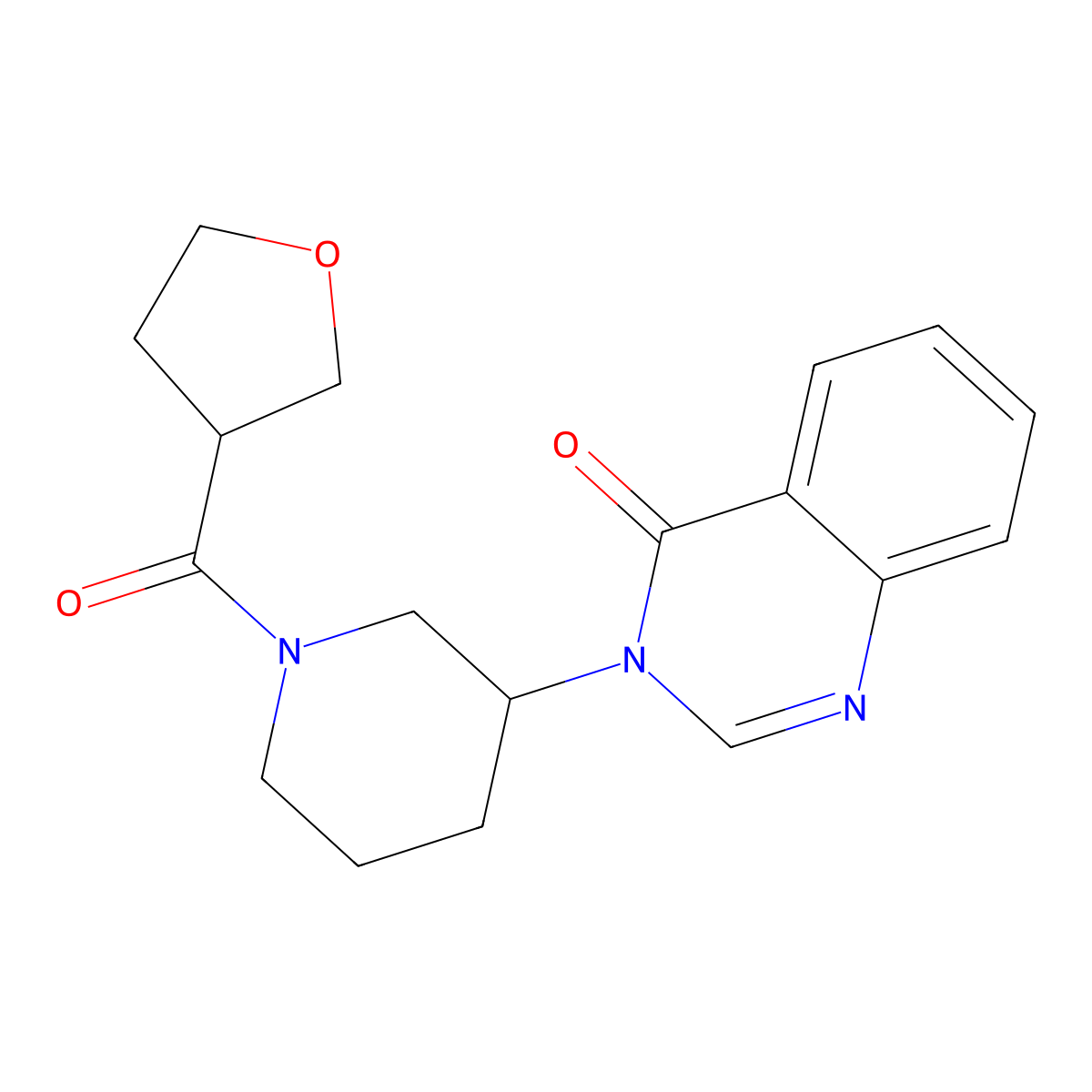 3-(1-(tetrahydrofuran-3-carbonyl)piperidin-3-yl)quinazolin-4(3H)-one molecular structure, CAS 2034296-81-4