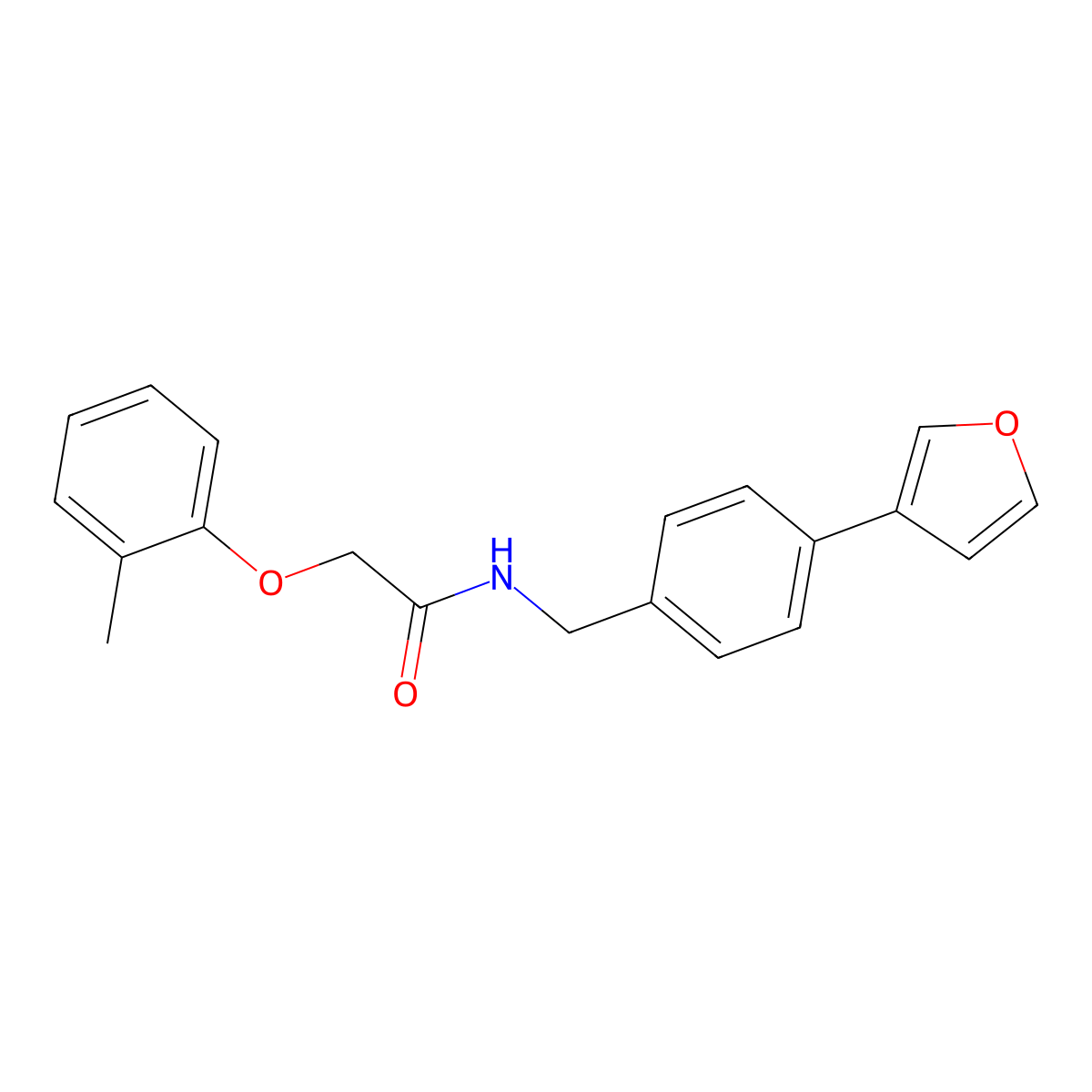 N-(4-(furan-3-yl)benzyl)-2-(o-tolyloxy)acetamide molecular structure, CAS 2034296-85-8