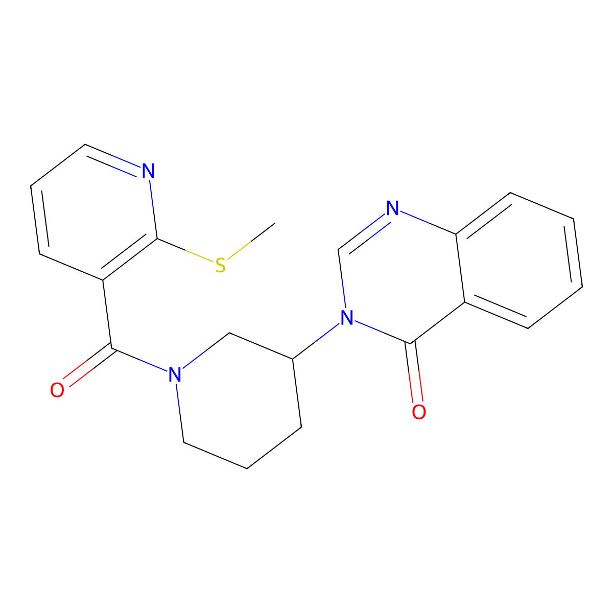 3-(1-(2-(methylthio)nicotinoyl)piperidin-3-yl)quinazolin-4(3H)-one molecular structure, CAS 2034296-88-1