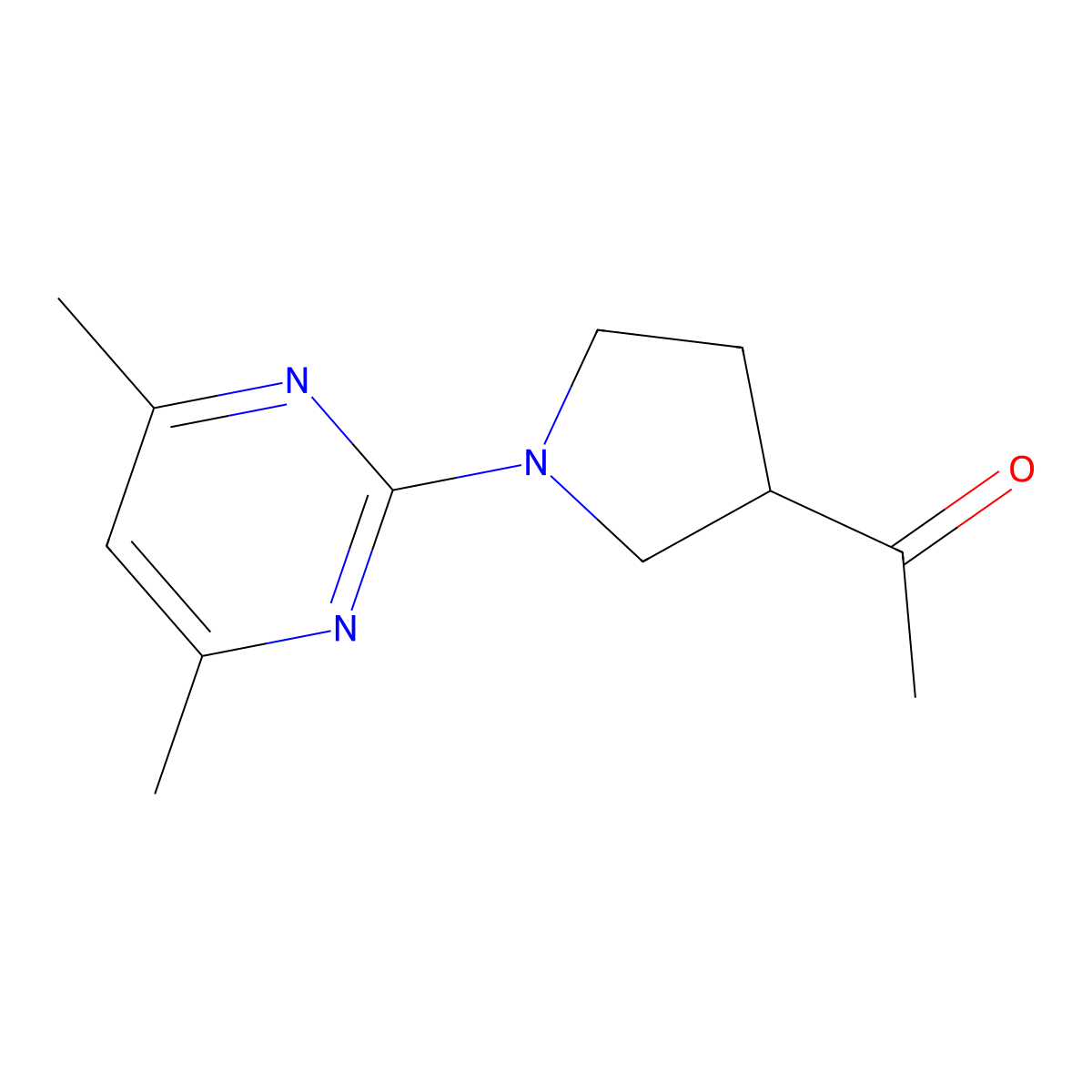 1-(1-(4,6-Dimethylpyrimidin-2-yl)pyrrolidin-3-yl)ethanone molecular structure, CAS 2034296-92-7