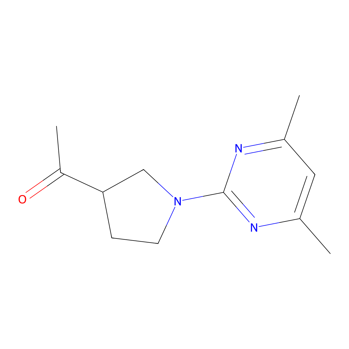 1-(1-(4,6-Dimethylpyrimidin-2-yl)pyrrolidin-3-yl)ethanone molecular structure, CAS 2034296-92-7