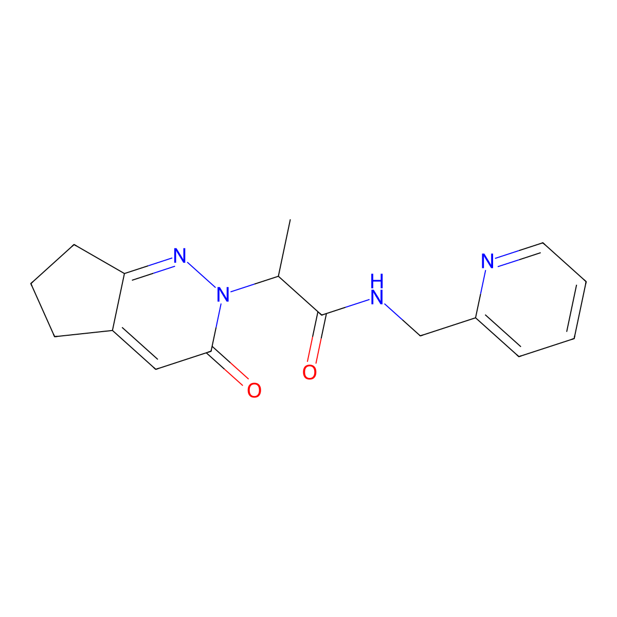 2-(3-oxo-3,5,6,7-tetrahydro-2H-cyclopenta[c]pyridazin-2-yl)-N-(pyridin-2-ylmethyl)propanamide molecular structure, CAS 2034296-93-8