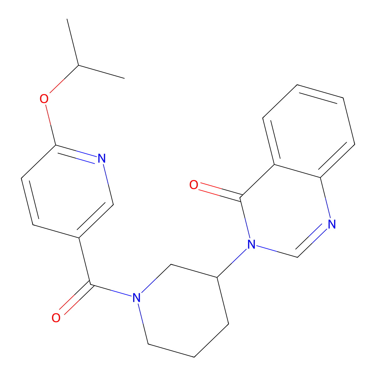 3-{1-[6-(Propan-2-yloxy)pyridine-3-carbonyl]piperidin-3-yl}-3,4-dihydroquinazolin-4-one molecular structure, CAS 2034296-94-9