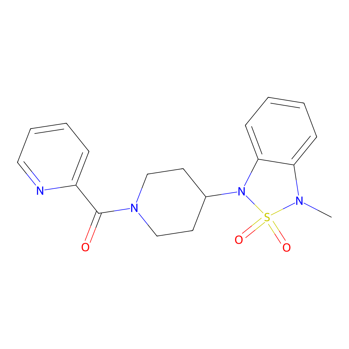 (4-(3-methyl-2,2-dioxidobenzo[c][1,2,5]thiadiazol-1(3H)-yl)piperidin-1-yl)(pyridin-2-yl)methanone molecular structure, CAS 2034296-95-0