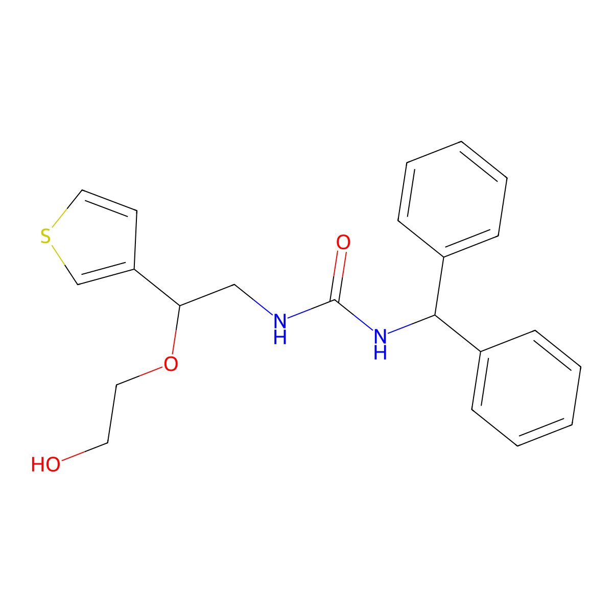 1-Benzhydryl-3-(2-(2-hydroxyethoxy)-2-(thiophen-3-yl)ethyl)urea molecular structure, CAS 2034296-98-3