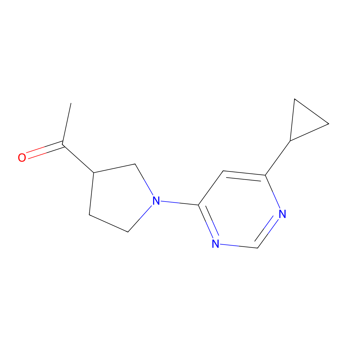 1-(1-(6-Cyclopropylpyrimidin-4-yl)pyrrolidin-3-yl)ethanone molecular structure, CAS 2034297-01-1