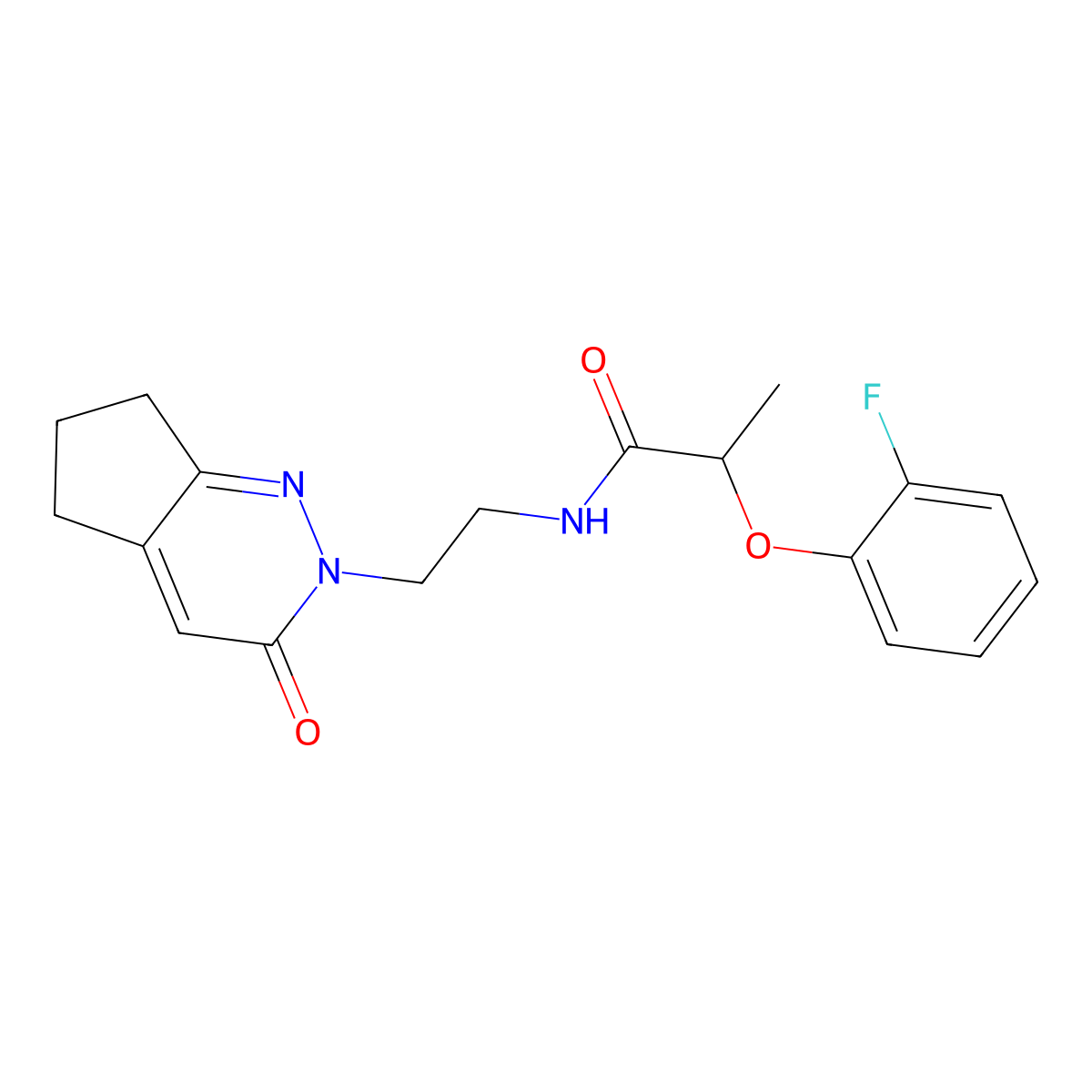 2-(2-fluorophenoxy)-N-(2-(3-oxo-3,5,6,7-tetrahydro-2H-cyclopenta[c]pyridazin-2-yl)ethyl)propanamide molecular structure, CAS 2034297-06-6