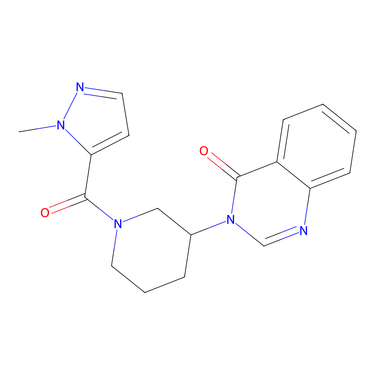 3-[1-(1-methyl-1H-pyrazole-5-carbonyl)piperidin-3-yl]-3,4-dihydroquinazolin-4-one molecular structure, CAS 2034297-11-3