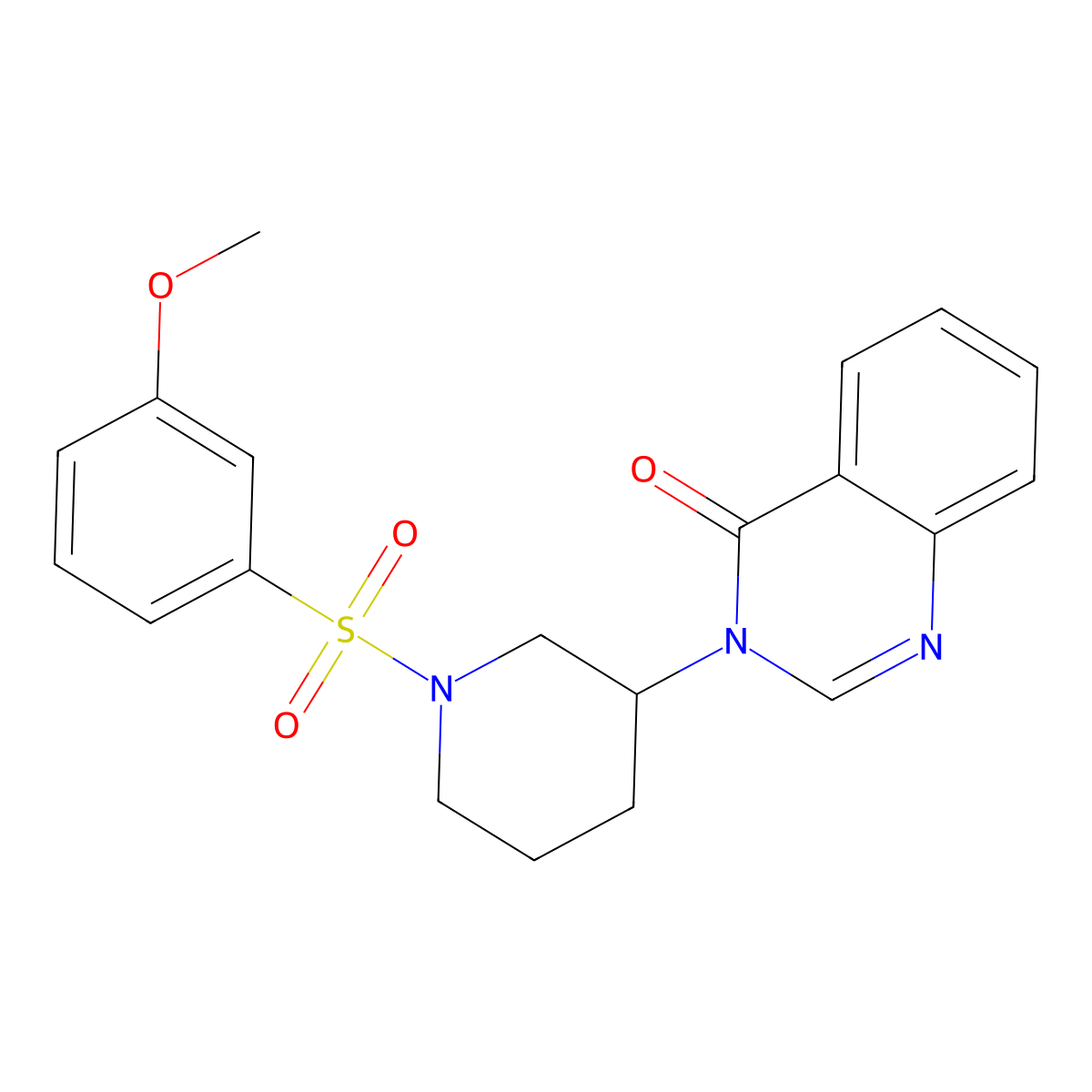 3-(1-((3-methoxyphenyl)sulfonyl)piperidin-3-yl)quinazolin-4(3H)-one molecular structure, CAS 2034297-19-1
