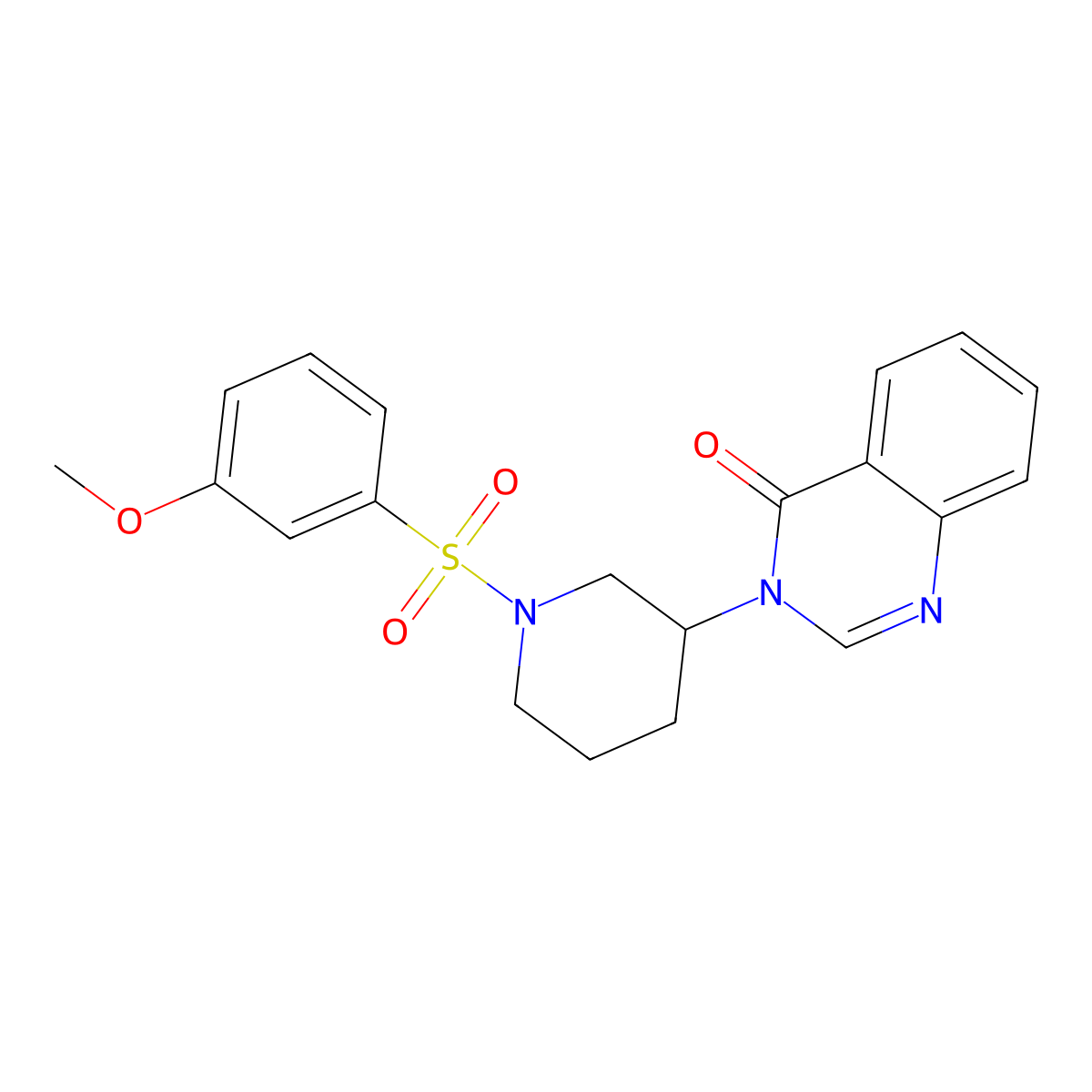 3-(1-((3-methoxyphenyl)sulfonyl)piperidin-3-yl)quinazolin-4(3H)-one molecular structure, CAS 2034297-19-1