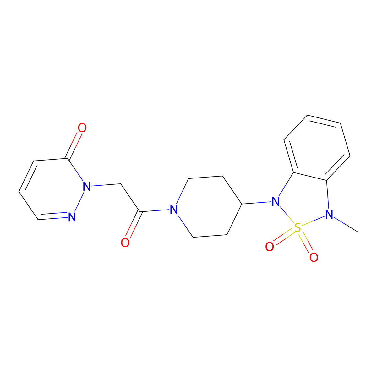 2-(2-(4-(3-methyl-2,2-dioxidobenzo[c][1,2,5]thiadiazol-1(3H)-yl)piperidin-1-yl)-2-oxoethyl)pyridazin-3(2H)-one molecular structure, CAS 2034297-27-1