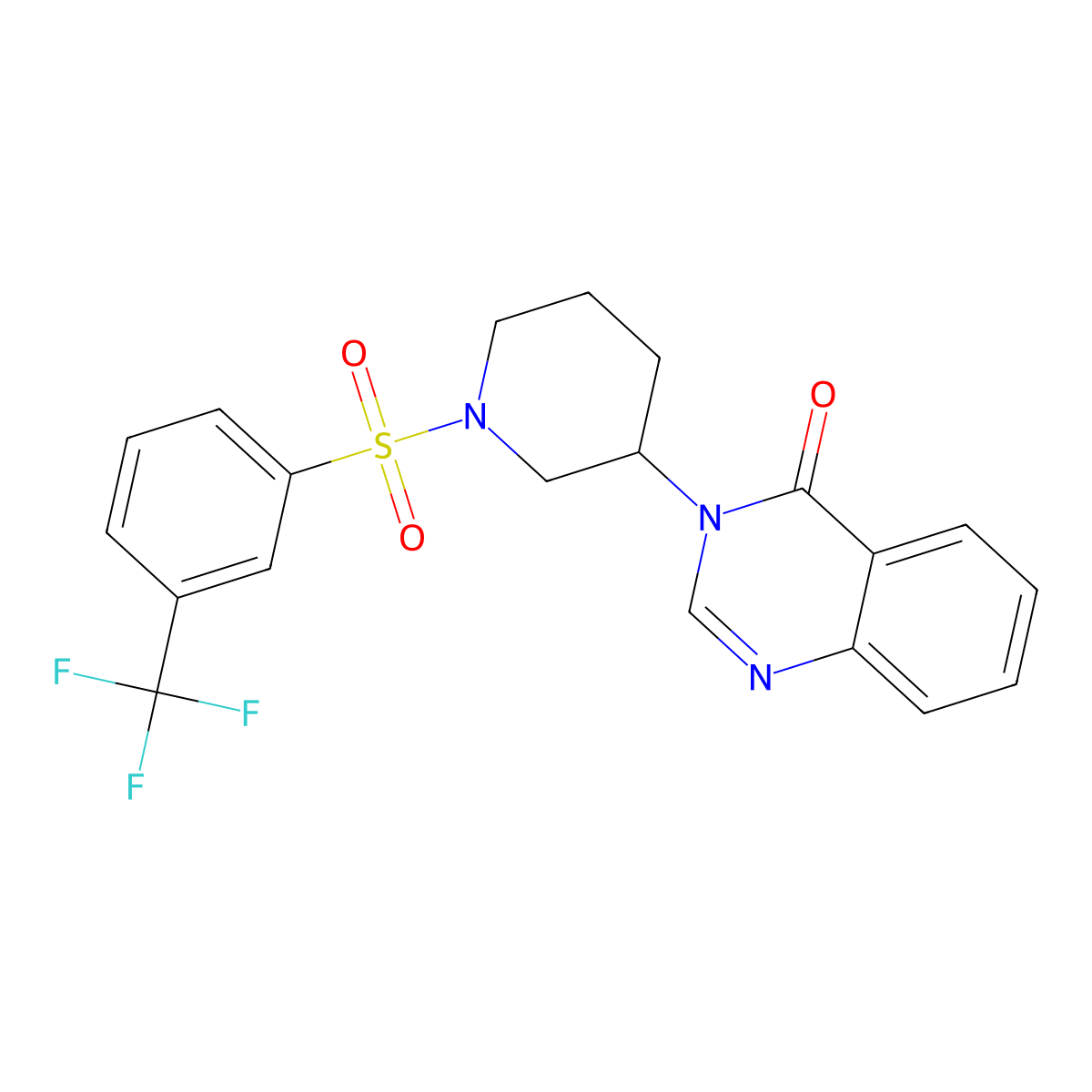 3-(1-((3-(trifluoromethyl)phenyl)sulfonyl)piperidin-3-yl)quinazolin-4(3H)-one molecular structure, CAS 2034297-29-3