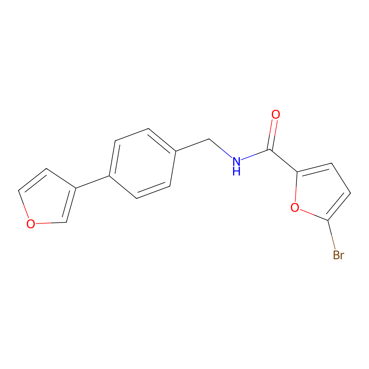 5-bromo-N-(4-(furan-3-yl)benzyl)furan-2-carboxamide molecular structure, CAS 2034297-30-6