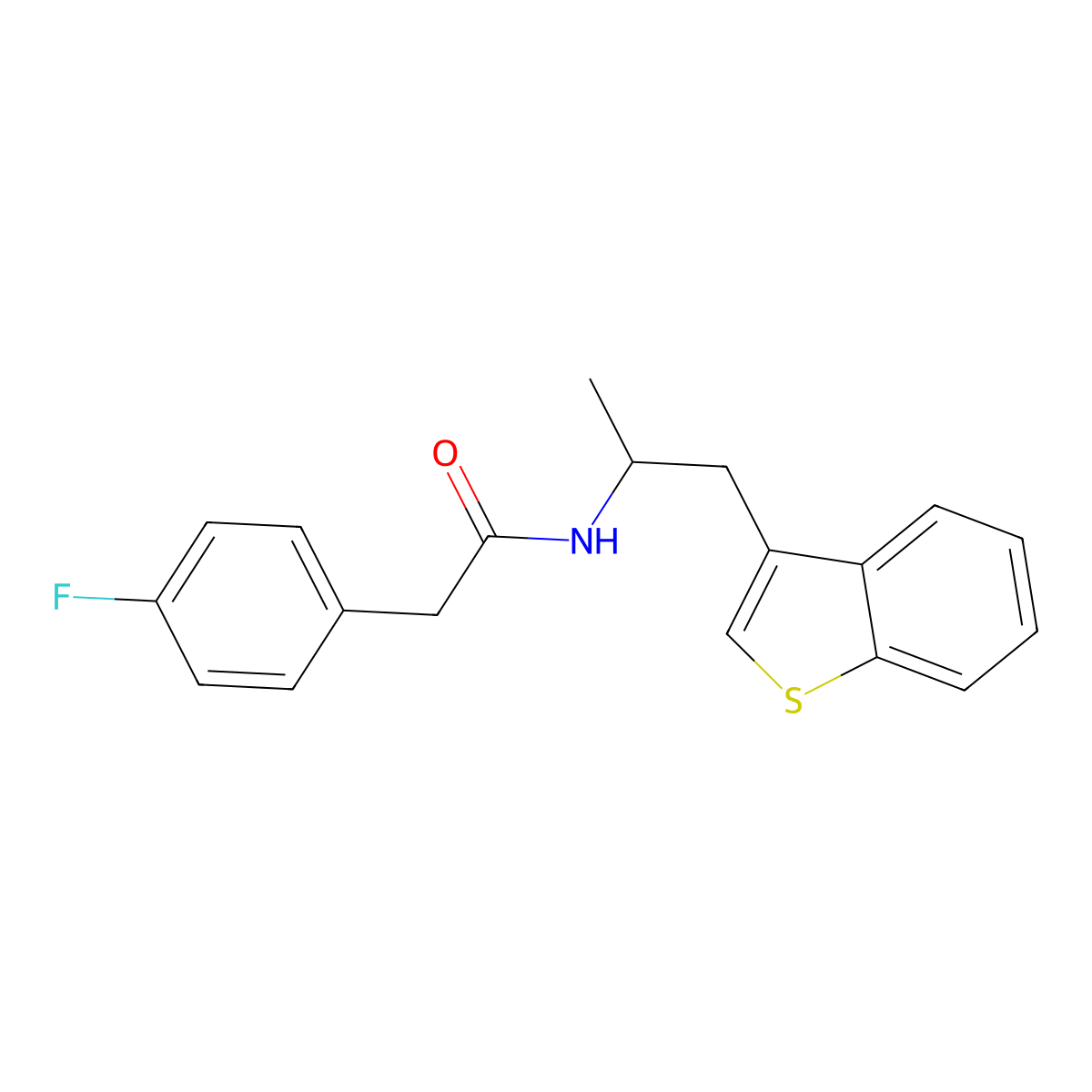 N-(1-(benzo[b]thiophen-3-yl)propan-2-yl)-2-(4-fluorophenyl)acetamide molecular structure, CAS 2034297-39-5