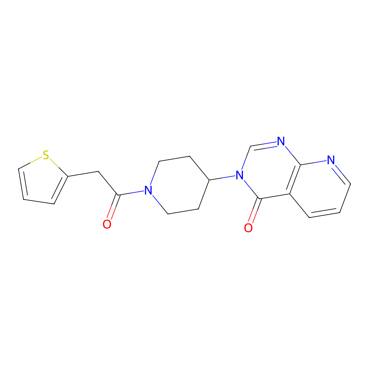 3-(1-(2-(thiophen-2-yl)acetyl)piperidin-4-yl)pyrido[2,3-d]pyrimidin-4(3H)-one molecular structure, CAS 2034297-48-6