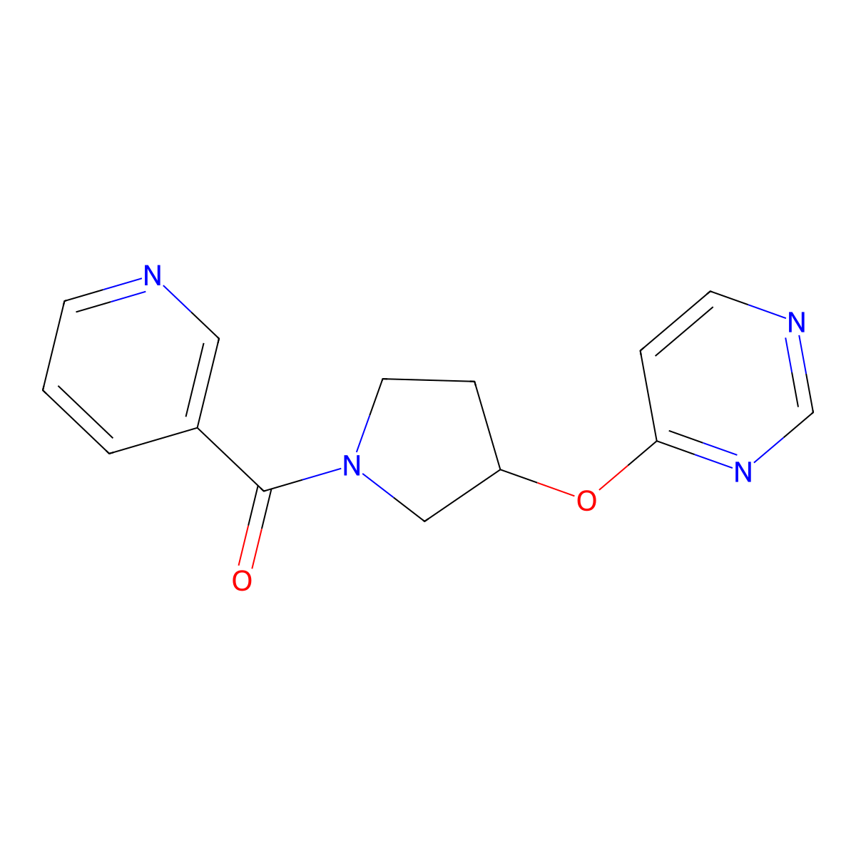 Pyridin-3-yl(3-(pyrimidin-4-yloxy)pyrrolidin-1-yl)methanone molecular structure, CAS 2034297-49-7