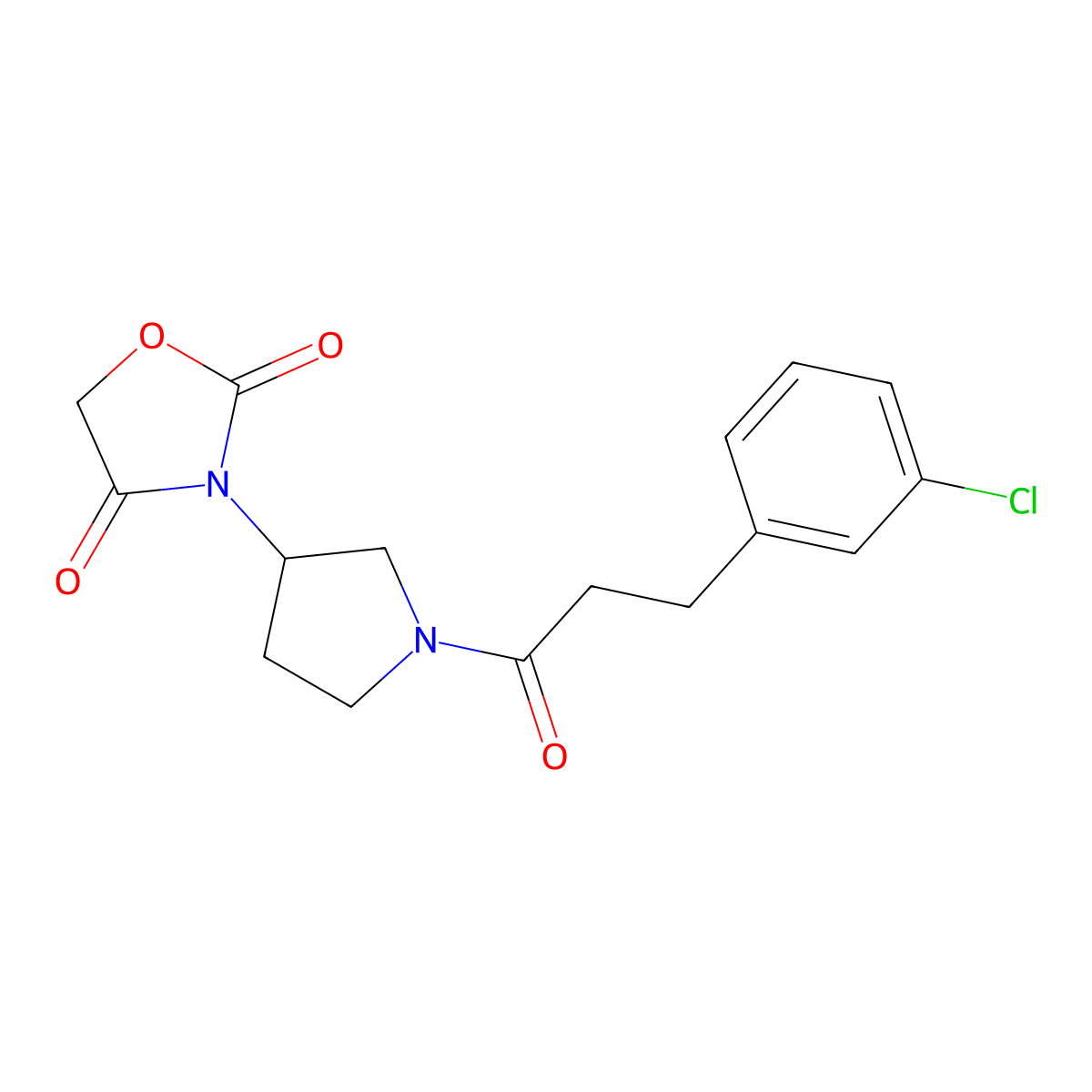 3-(1-(3-(3-Chlorophenyl)propanoyl)pyrrolidin-3-yl)oxazolidine-2,4-dione molecular structure, CAS 2034297-53-3