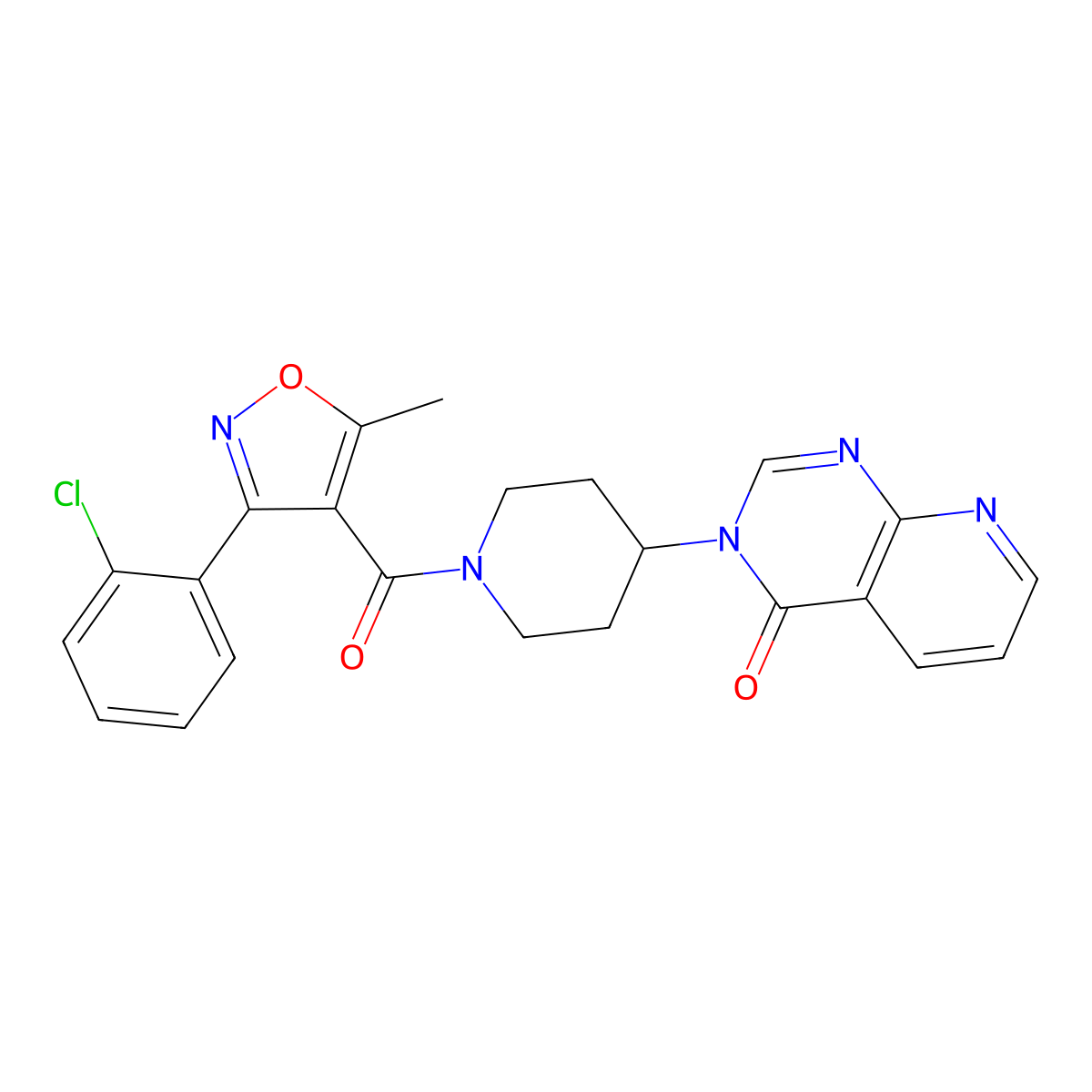 3-(1-(3-(2-chlorophenyl)-5-methylisoxazole-4-carbonyl)piperidin-4-yl)pyrido[2,3-d]pyrimidin-4(3H)-one molecular structure, CAS 2034297-58-8