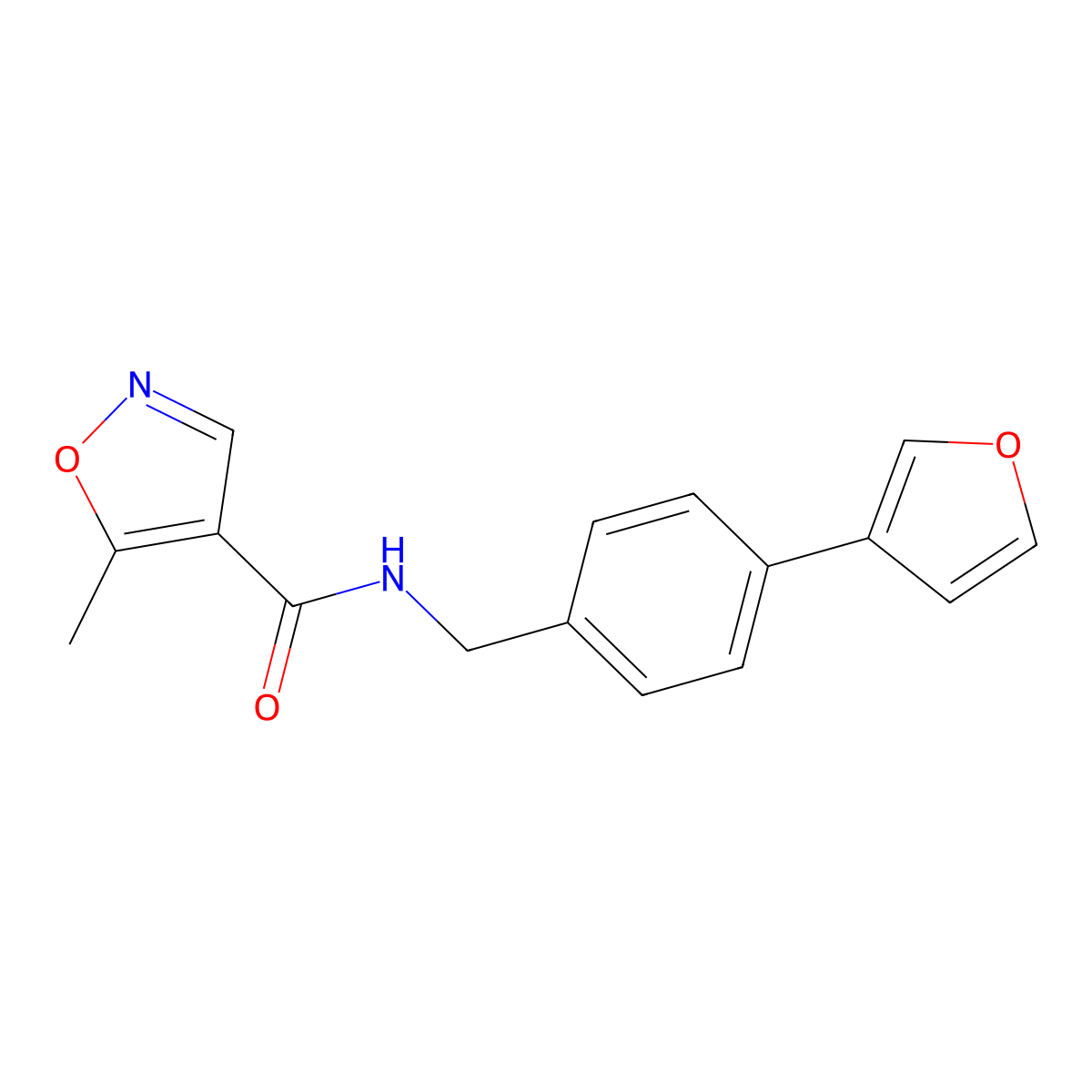 N-(4-(furan-3-yl)benzyl)-5-methylisoxazole-4-carboxamide molecular structure, CAS 2034297-68-0