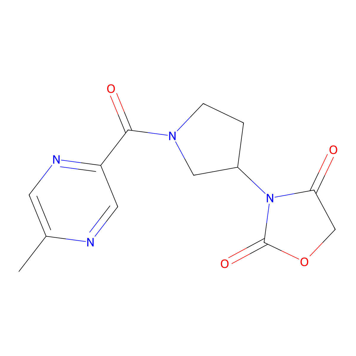 3-(1-(5-Methylpyrazine-2-carbonyl)pyrrolidin-3-yl)oxazolidine-2,4-dione molecular structure, CAS 2034297-72-6