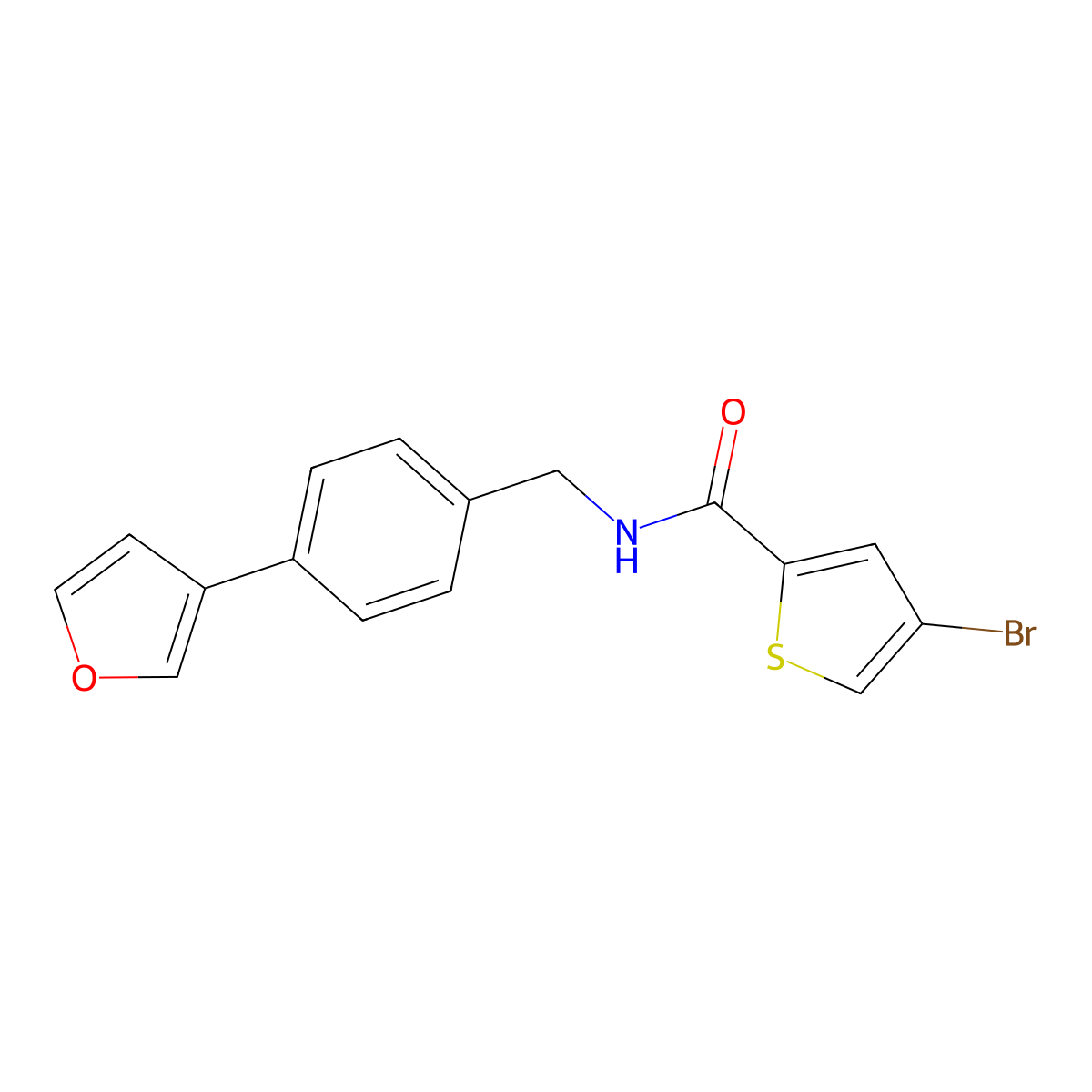 4-bromo-N-(4-(furan-3-yl)benzyl)thiophene-2-carboxamide molecular structure, CAS 2034297-74-8
