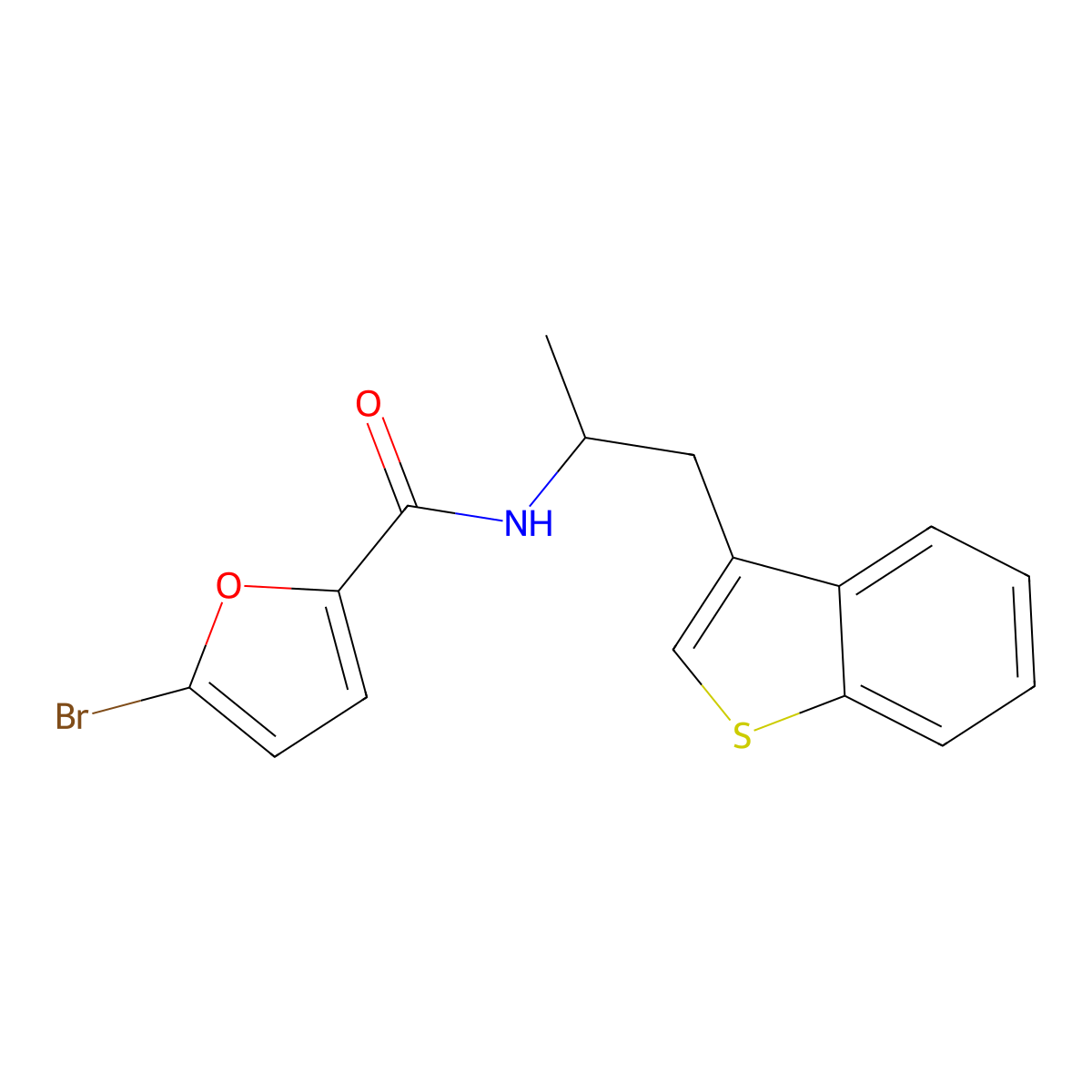 N-(1-(benzo[b]thiophen-3-yl)propan-2-yl)-5-bromofuran-2-carboxamide molecular structure, CAS 2034297-96-4
