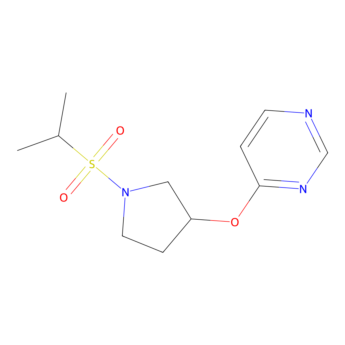 4-((1-(Isopropylsulfonyl)pyrrolidin-3-yl)oxy)pyrimidine molecular structure, CAS 2034298-00-3