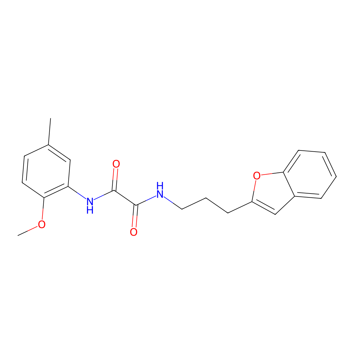N1-(3-(benzofuran-2-yl)propyl)-N2-(2-methoxy-5-methylphenyl)oxalamide molecular structure, CAS 2034298-04-7