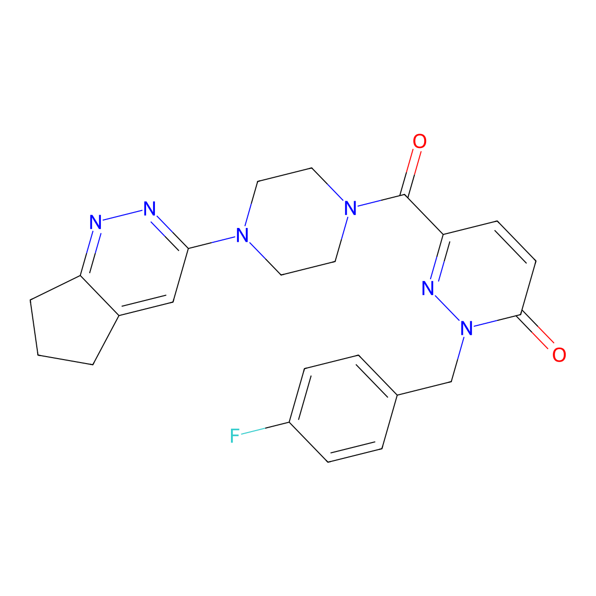 6-(4-(6,7-dihydro-5H-cyclopenta[c]pyridazin-3-yl)piperazine-1-carbonyl)-2-(4-fluorobenzyl)pyridazin-3(2H)-one molecular structure, CAS 2034298-05-8