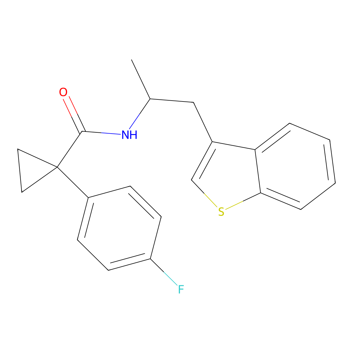 N-(1-(benzo[b]thiophen-3-yl)propan-2-yl)-1-(4-fluorophenyl)cyclopropanecarboxamide molecular structure, CAS 2034298-06-9