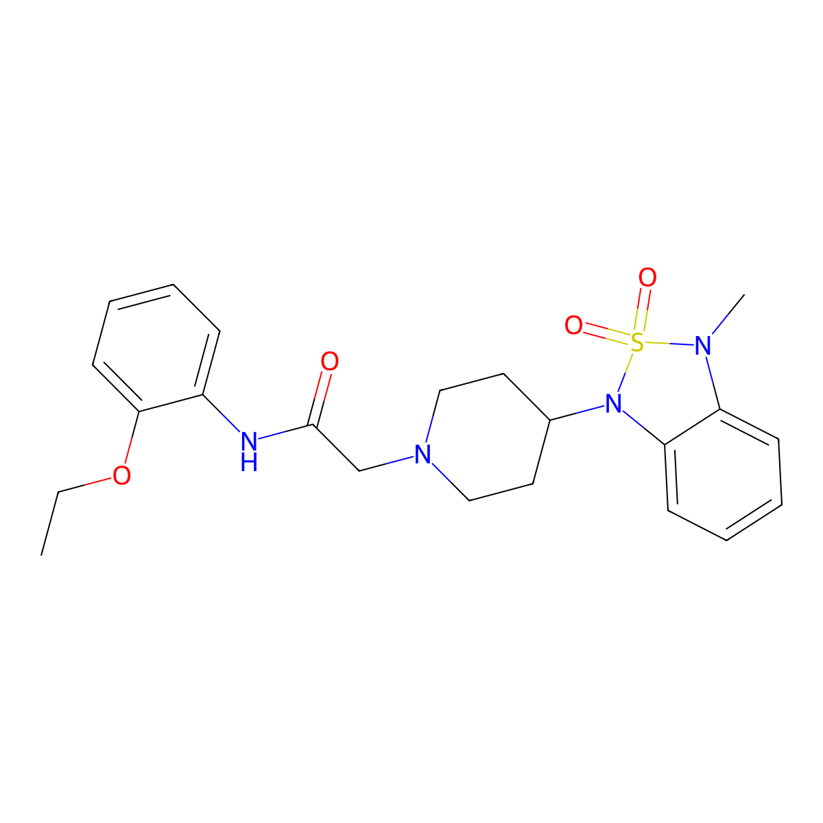 N-(2-ethoxyphenyl)-2-(4-(3-methyl-2,2-dioxidobenzo[c][1,2,5]thiadiazol-1(3H)-yl)piperidin-1-yl)acetamide molecular structure, CAS 2034298-11-6