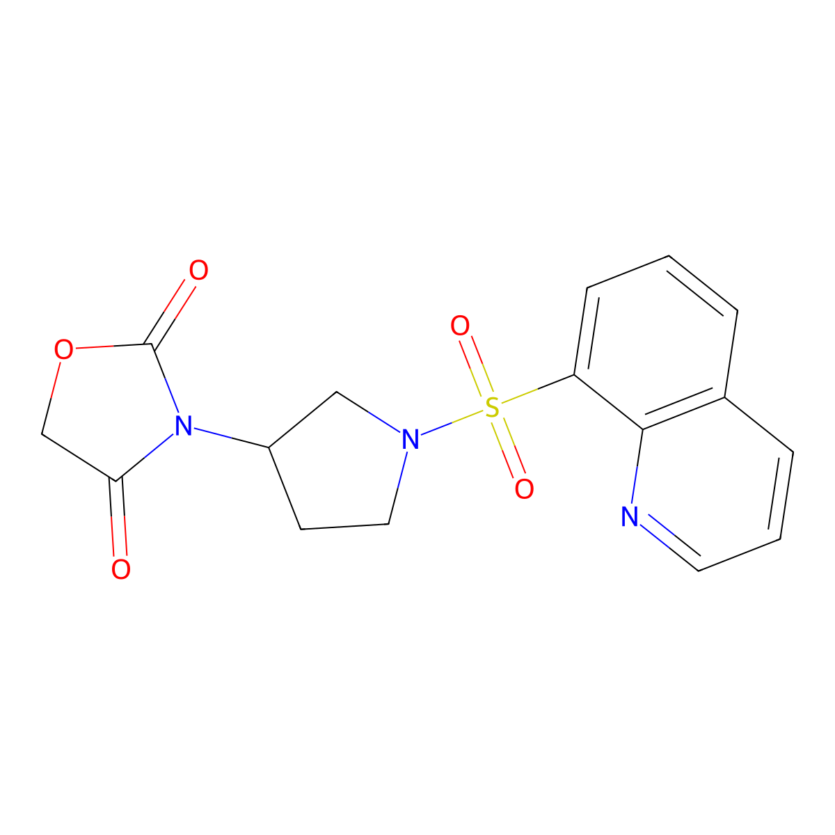 3-(1-(Quinolin-8-ylsulfonyl)pyrrolidin-3-yl)oxazolidine-2,4-dione molecular structure, CAS 2034298-17-2
