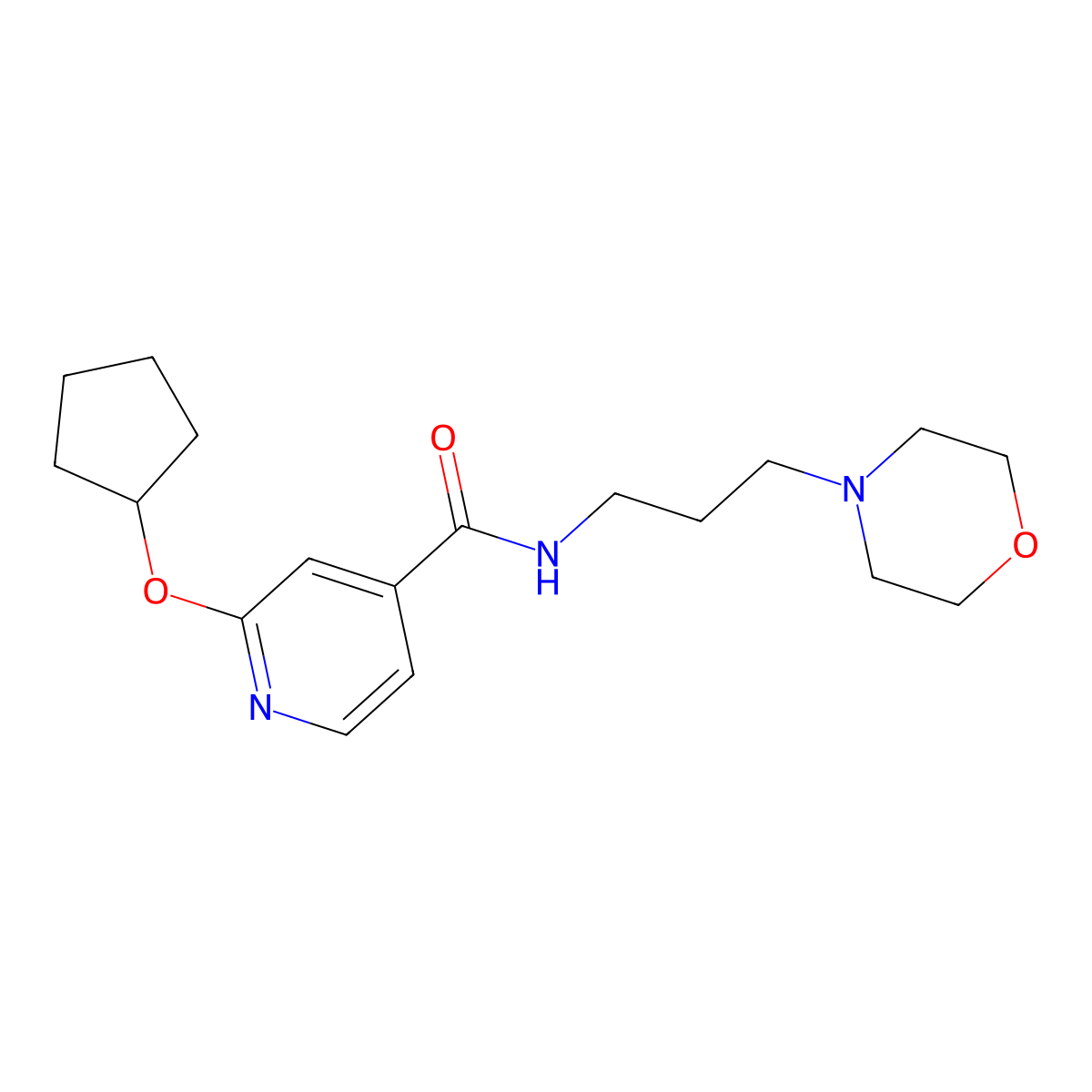 2-(cyclopentyloxy)-N-(3-morpholinopropyl)isonicotinamide molecular structure, CAS 2034298-18-3