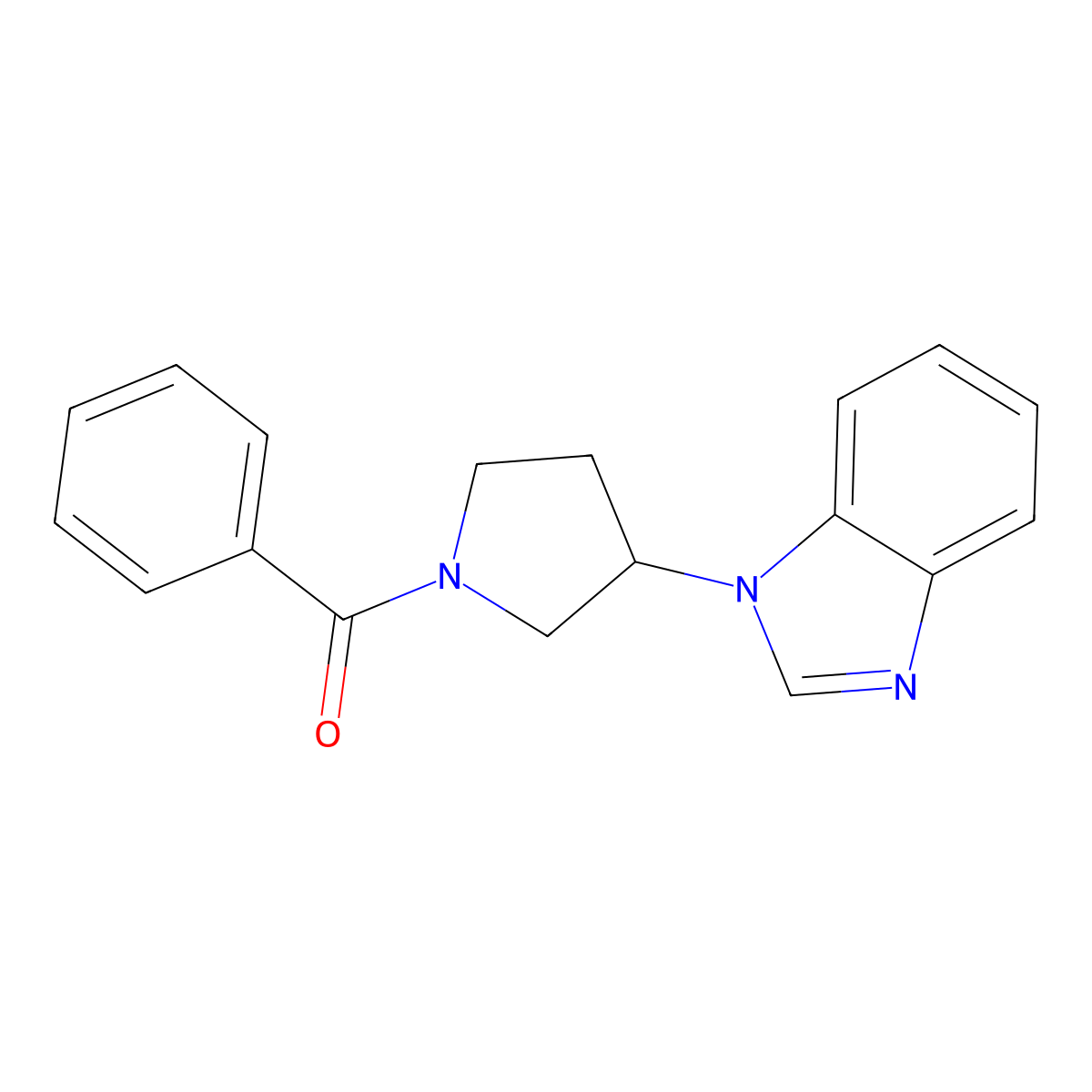 (3-(1H-benzo[d]imidazol-1-yl)pyrrolidin-1-yl)(phenyl)methanone molecular structure, CAS 2034298-19-4