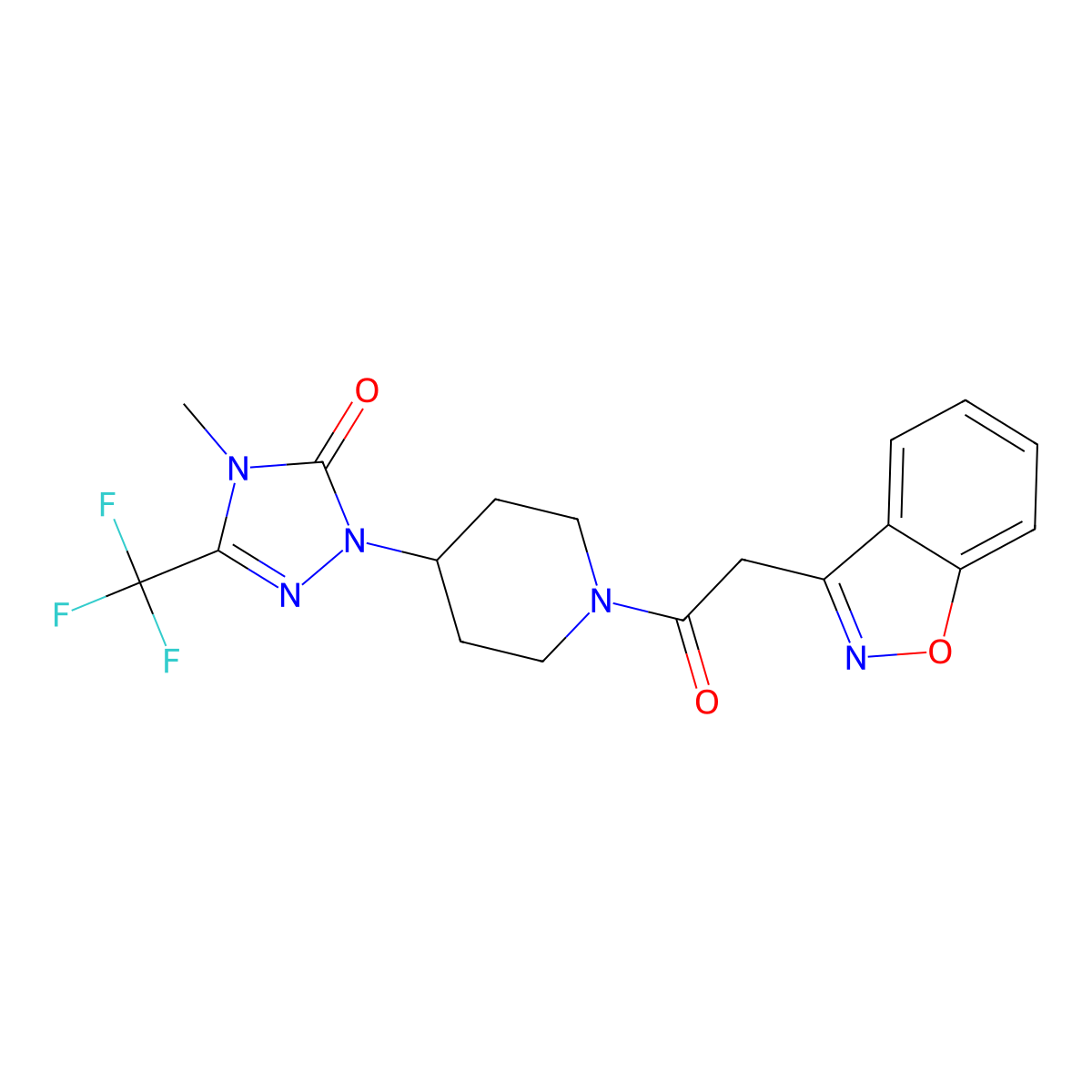 1-(1-(2-(benzo[d]isoxazol-3-yl)acetyl)piperidin-4-yl)-4-methyl-3-(trifluoromethyl)-1H-1,2,4-triazol-5(4H)-one molecular structure, CAS 2034298-21-8
