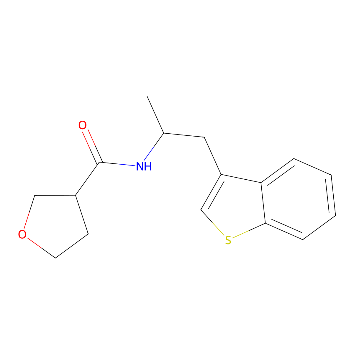 N-[1-(1-benzothiophen-3-yl)propan-2-yl]oxolane-3-carboxamide molecular structure, CAS 2034298-22-9