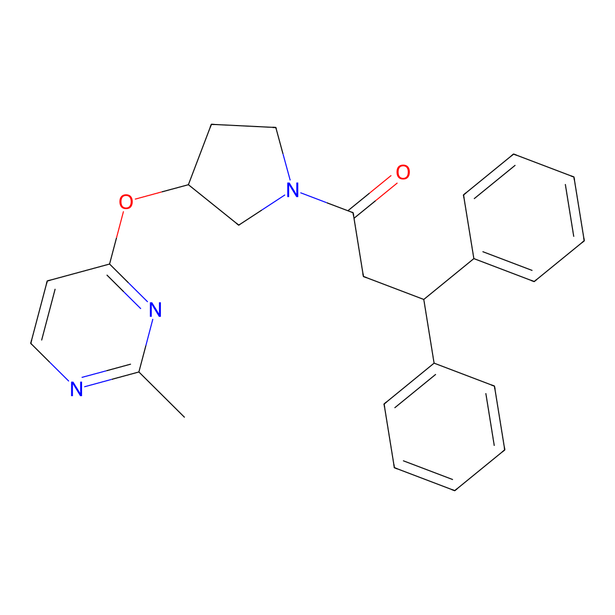 1-{3-[(2-Methylpyrimidin-4-yl)oxy]pyrrolidin-1-yl}-3,3-diphenylpropan-1-one molecular structure, CAS 2034298-27-4