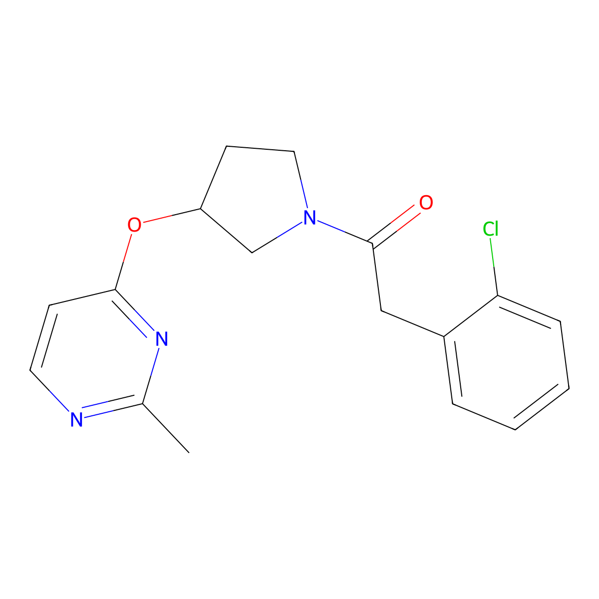 2-(2-Chlorophenyl)-1-{3-[(2-methylpyrimidin-4-yl)oxy]pyrrolidin-1-yl}ethan-1-one molecular structure, CAS 2034298-32-1