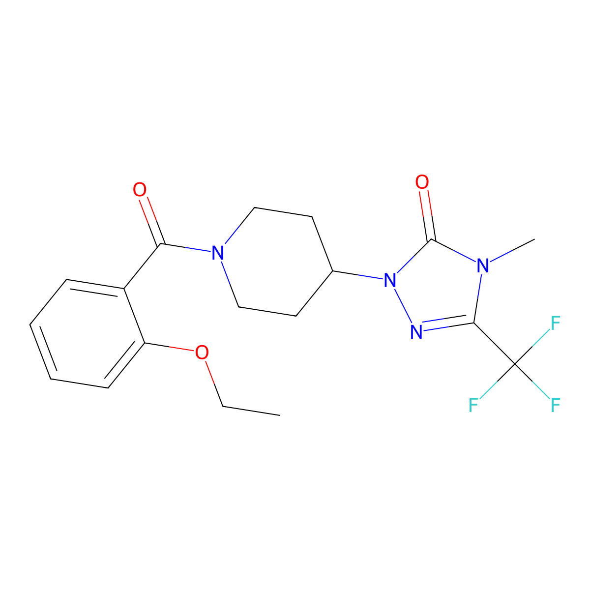 1-(1-(2-ethoxybenzoyl)piperidin-4-yl)-4-methyl-3-(trifluoromethyl)-1H-1,2,4-triazol-5(4H)-one molecular structure, CAS 2034298-33-2