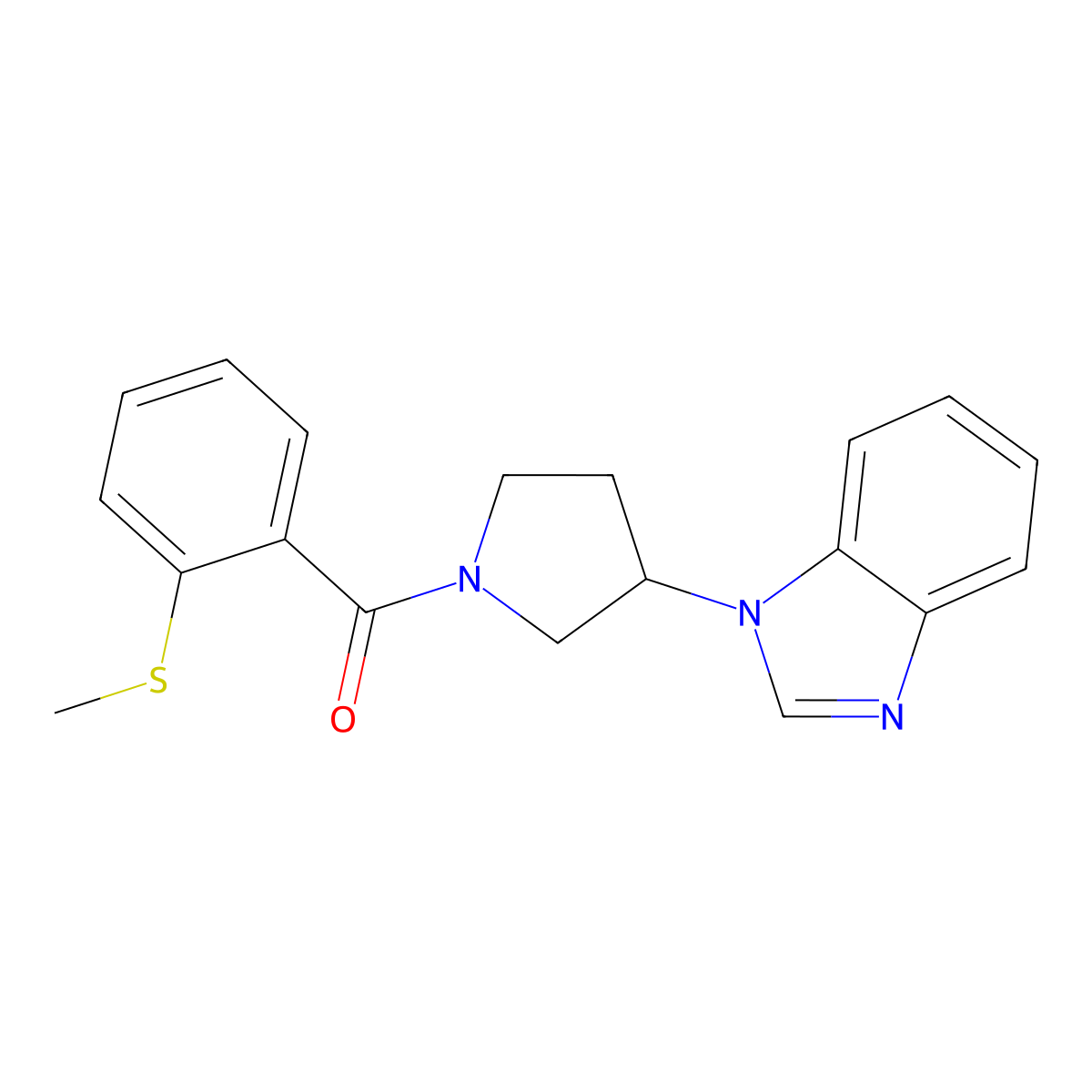 (3-(1H-benzo[d]imidazol-1-yl)pyrrolidin-1-yl)(2-(methylthio)phenyl)methanone molecular structure, CAS 2034298-52-5