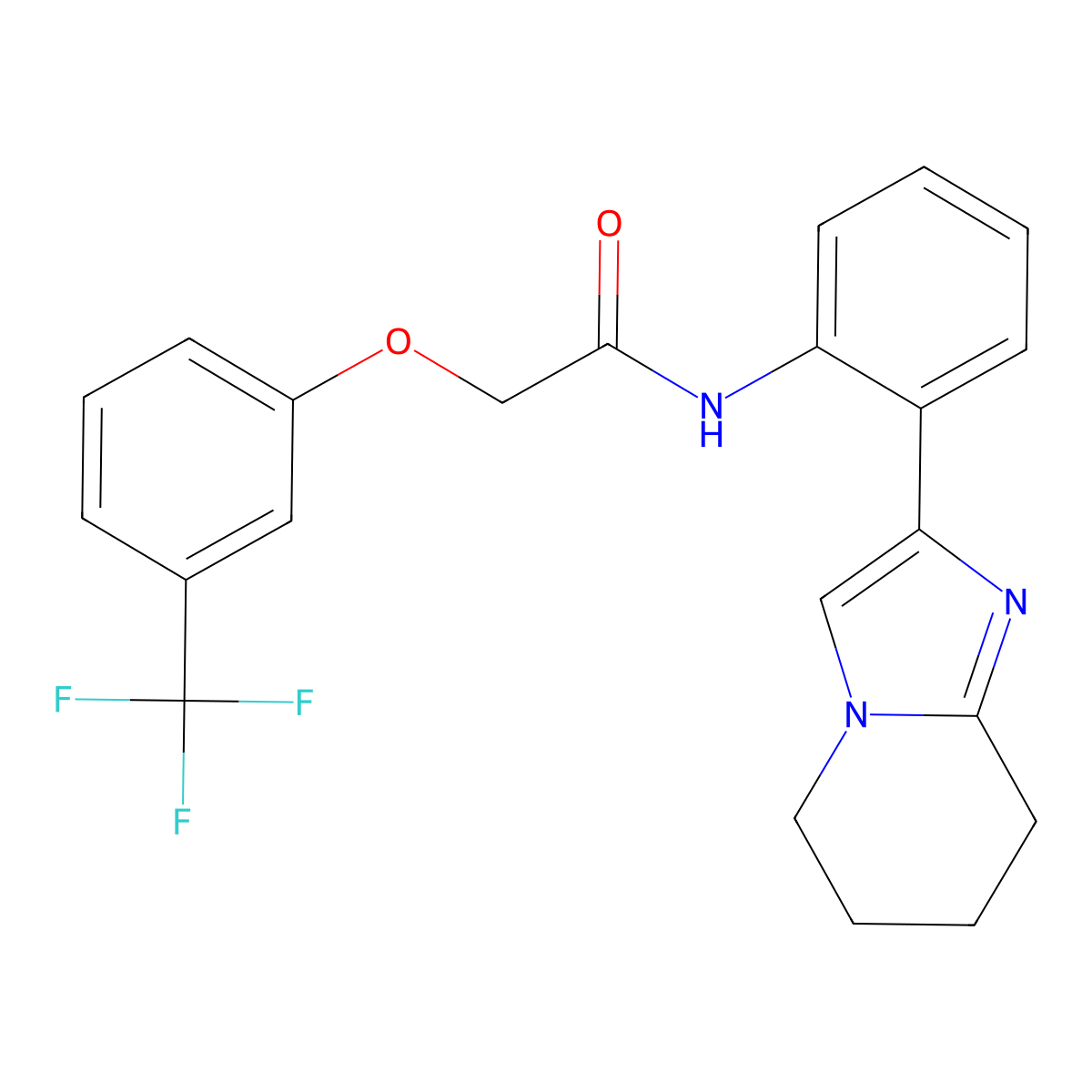 N-(2-(5,6,7,8-tetrahydroimidazo[1,2-a]pyridin-2-yl)phenyl)-2-(3-(trifluoromethyl)phenoxy)acetamide molecular structure, CAS 2034298-75-2