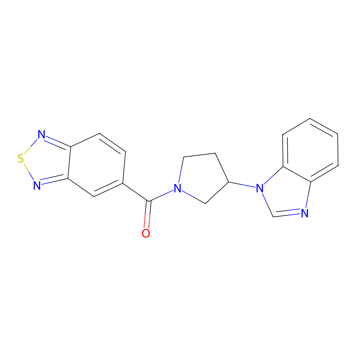 (3-(1H-benzo[d]imidazol-1-yl)pyrrolidin-1-yl)(benzo[c][1,2,5]thiadiazol-5-yl)methanone molecular structure, CAS 2034298-81-0