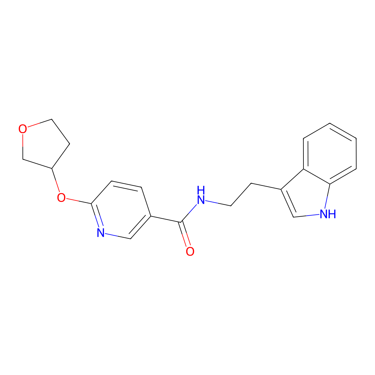 N-(2-(1H-indol-3-yl)ethyl)-6-((tetrahydrofuran-3-yl)oxy)nicotinamide molecular structure, CAS 2034298-83-2