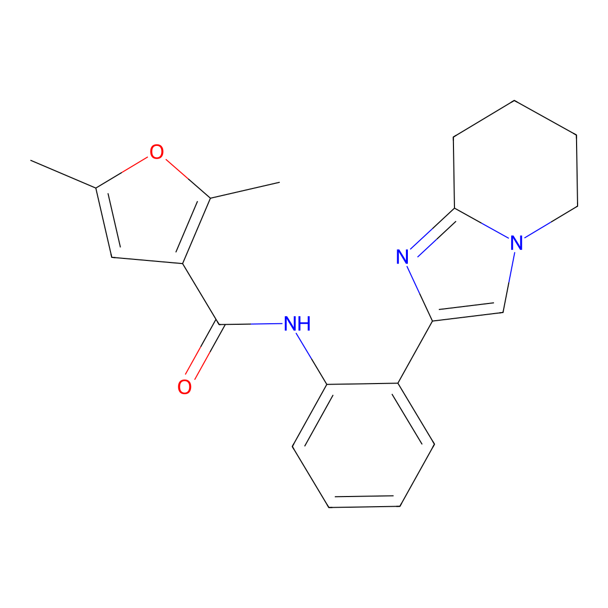 2,5-dimethyl-N-(2-(5,6,7,8-tetrahydroimidazo[1,2-a]pyridin-2-yl)phenyl)furan-3-carboxamide molecular structure, CAS 2034298-84-3