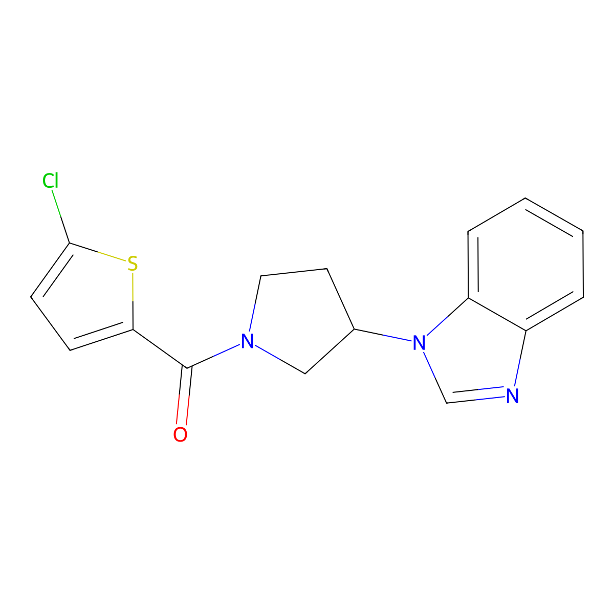 (3-(1H-benzo[d]imidazol-1-yl)pyrrolidin-1-yl)(5-chlorothiophen-2-yl)methanone molecular structure, CAS 2034298-86-5