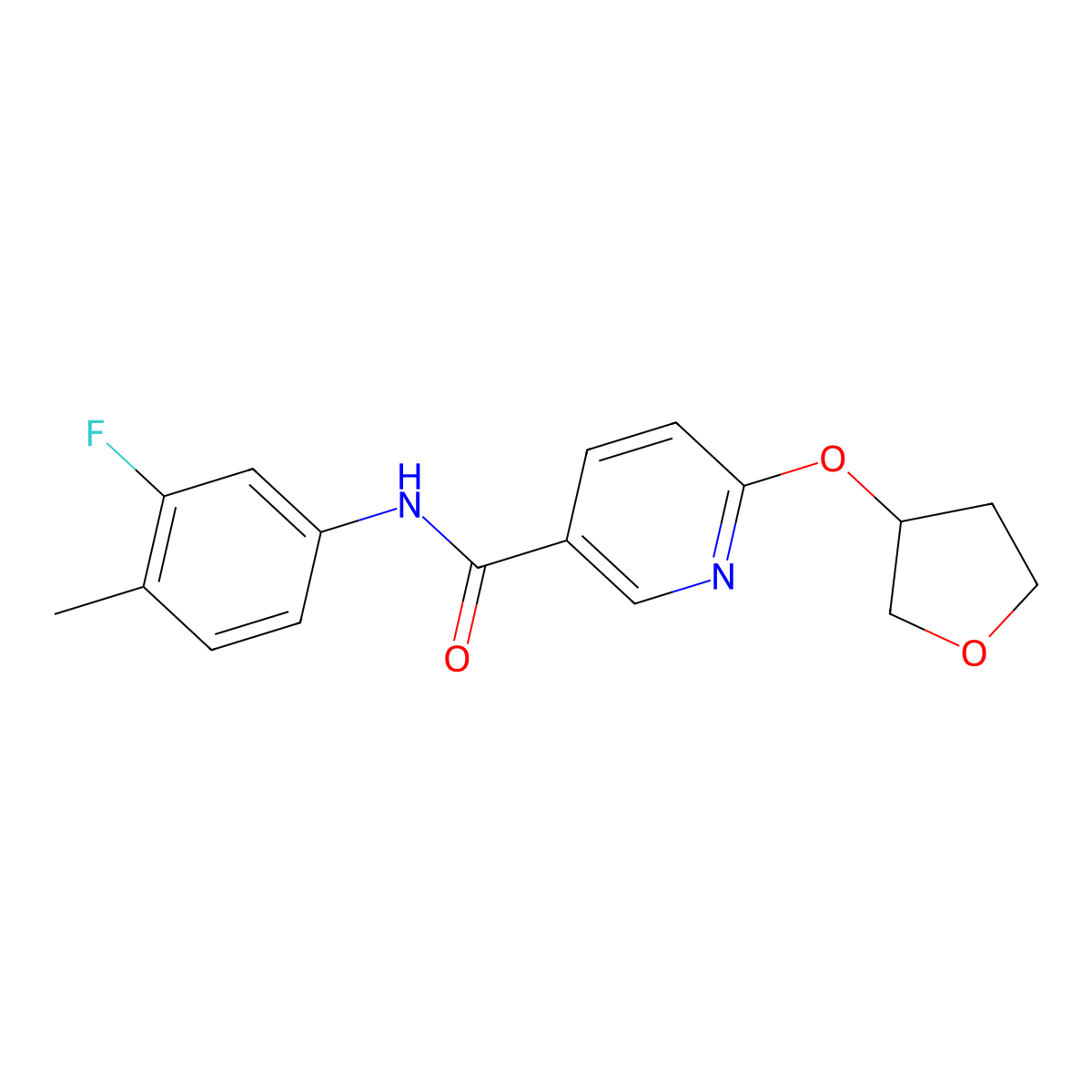N-(3-fluoro-4-methylphenyl)-6-((tetrahydrofuran-3-yl)oxy)nicotinamide molecular structure, CAS 2034298-91-2
