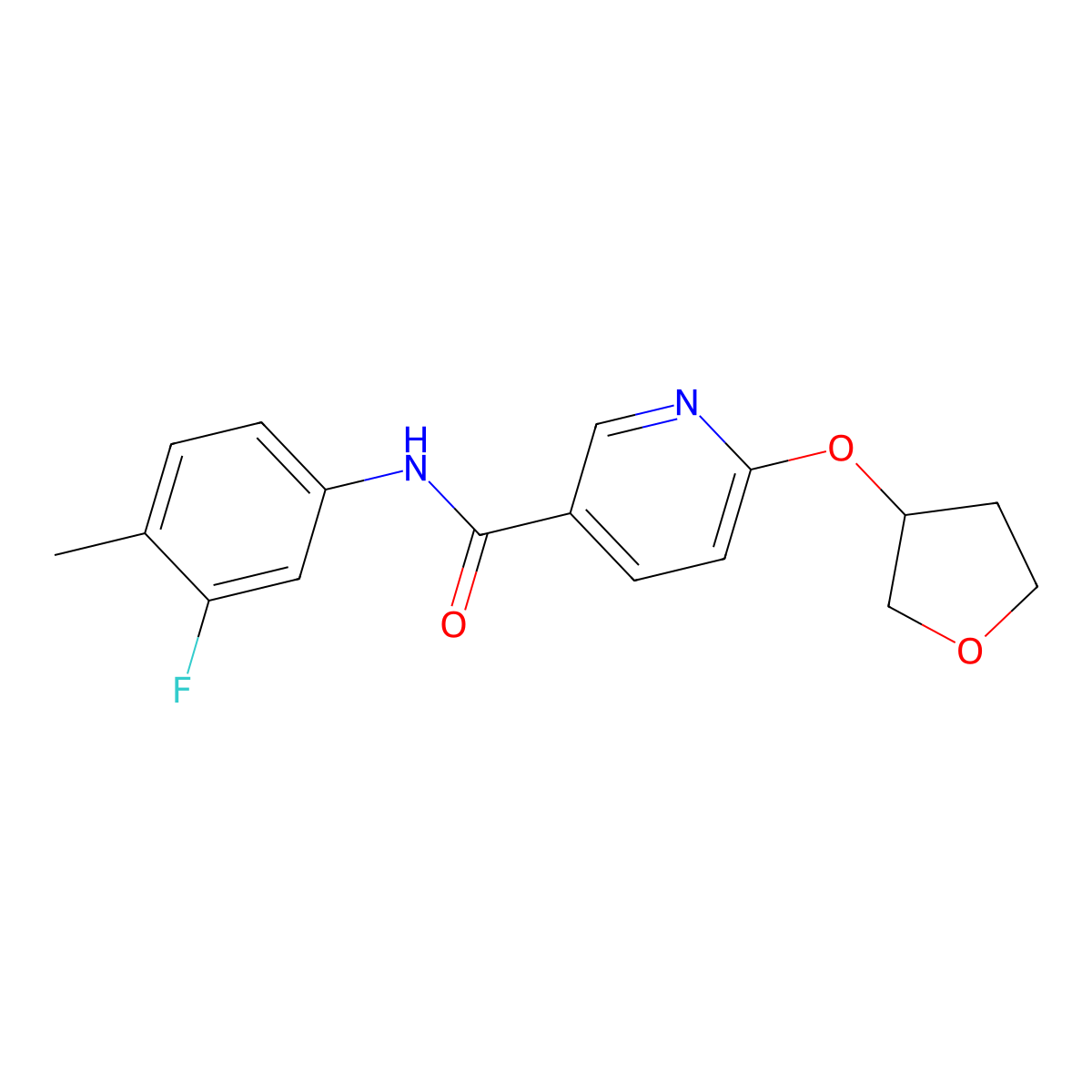 N-(3-fluoro-4-methylphenyl)-6-((tetrahydrofuran-3-yl)oxy)nicotinamide molecular structure, CAS 2034298-91-2