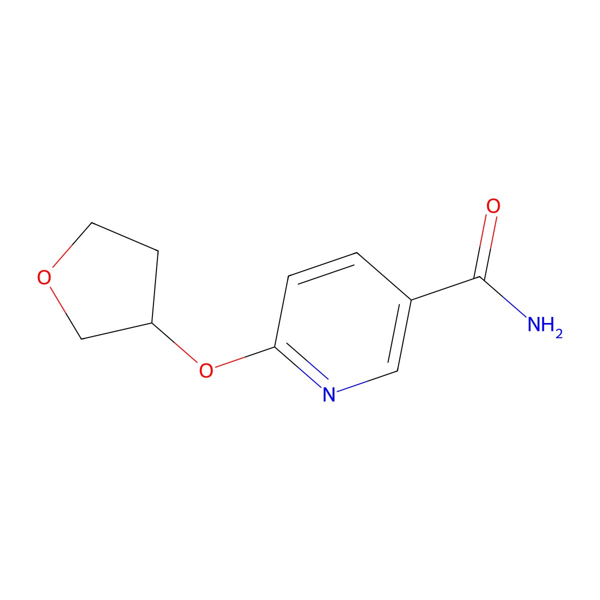 6-((Tetrahydrofuran-3-yl)oxy)nicotinamide molecular structure, CAS 2034298-97-8